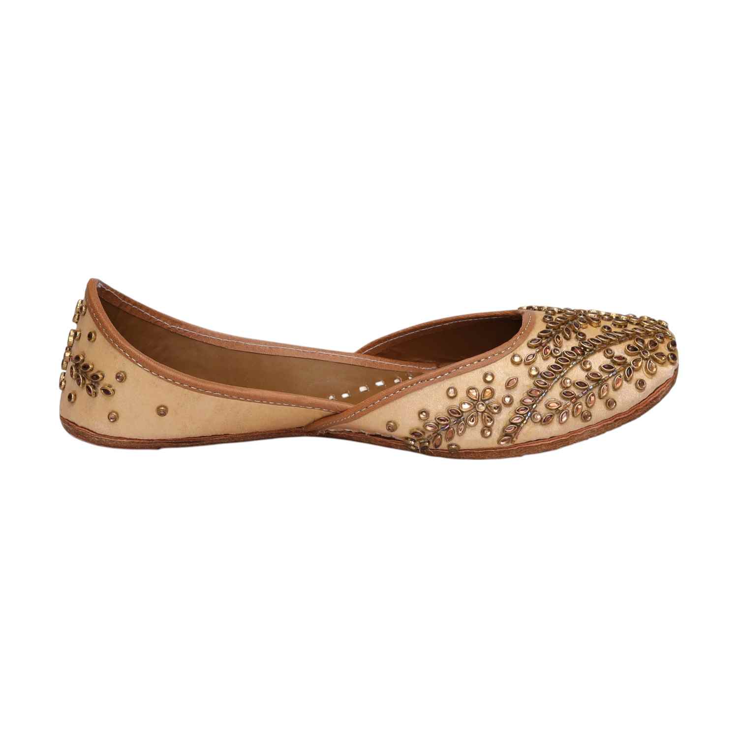 Women Gold Embellished Shoes Mojaries