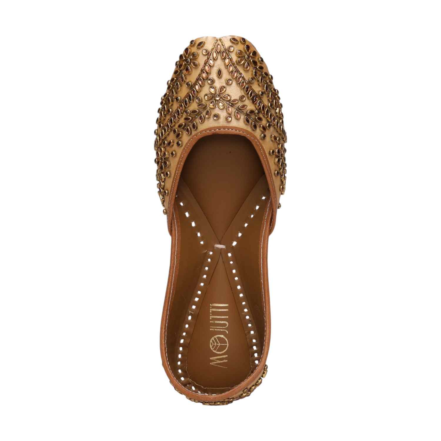 Women Gold Embellished Shoes Mojaries