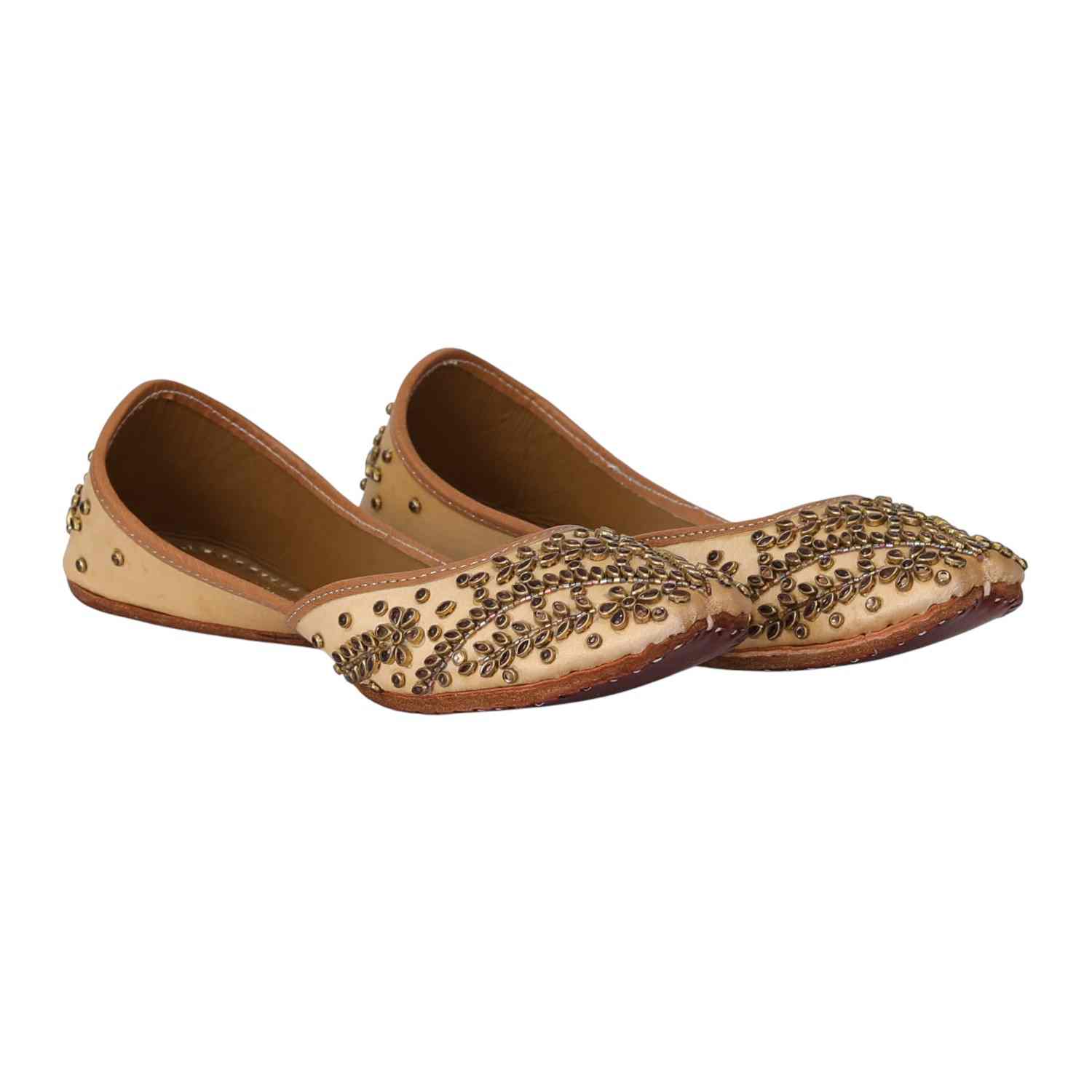 Women Gold Embellished Shoes Mojaries