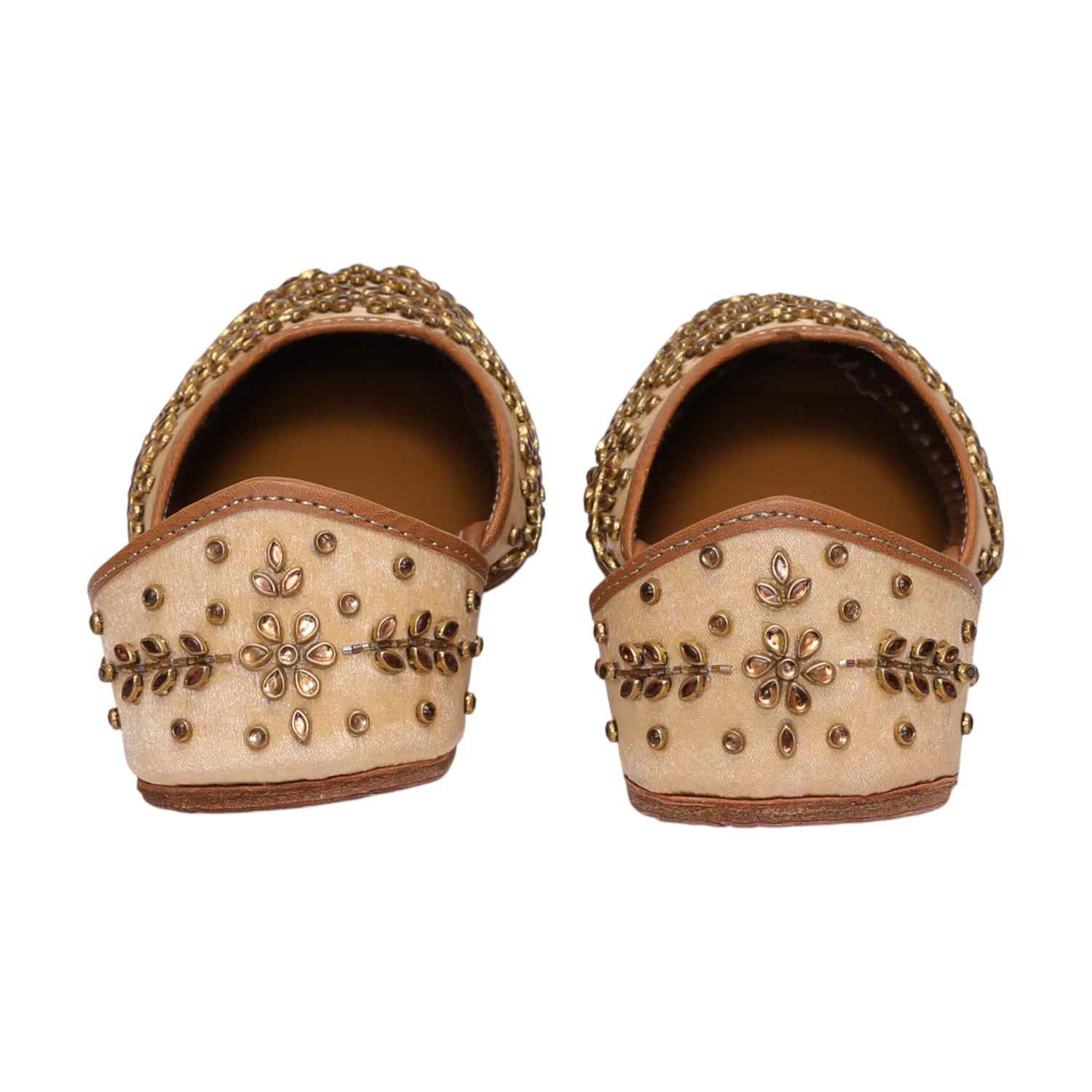 Women Gold Embellished Shoes Mojaries