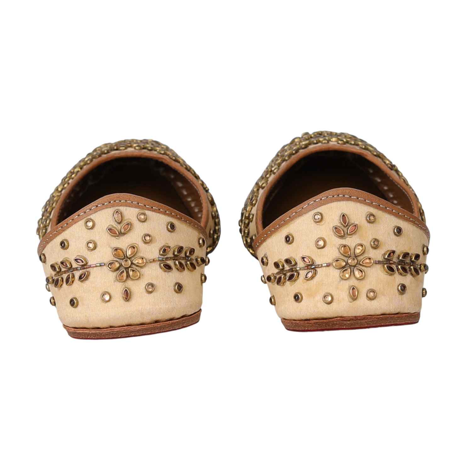 Women Gold Embellished Shoes Mojaries