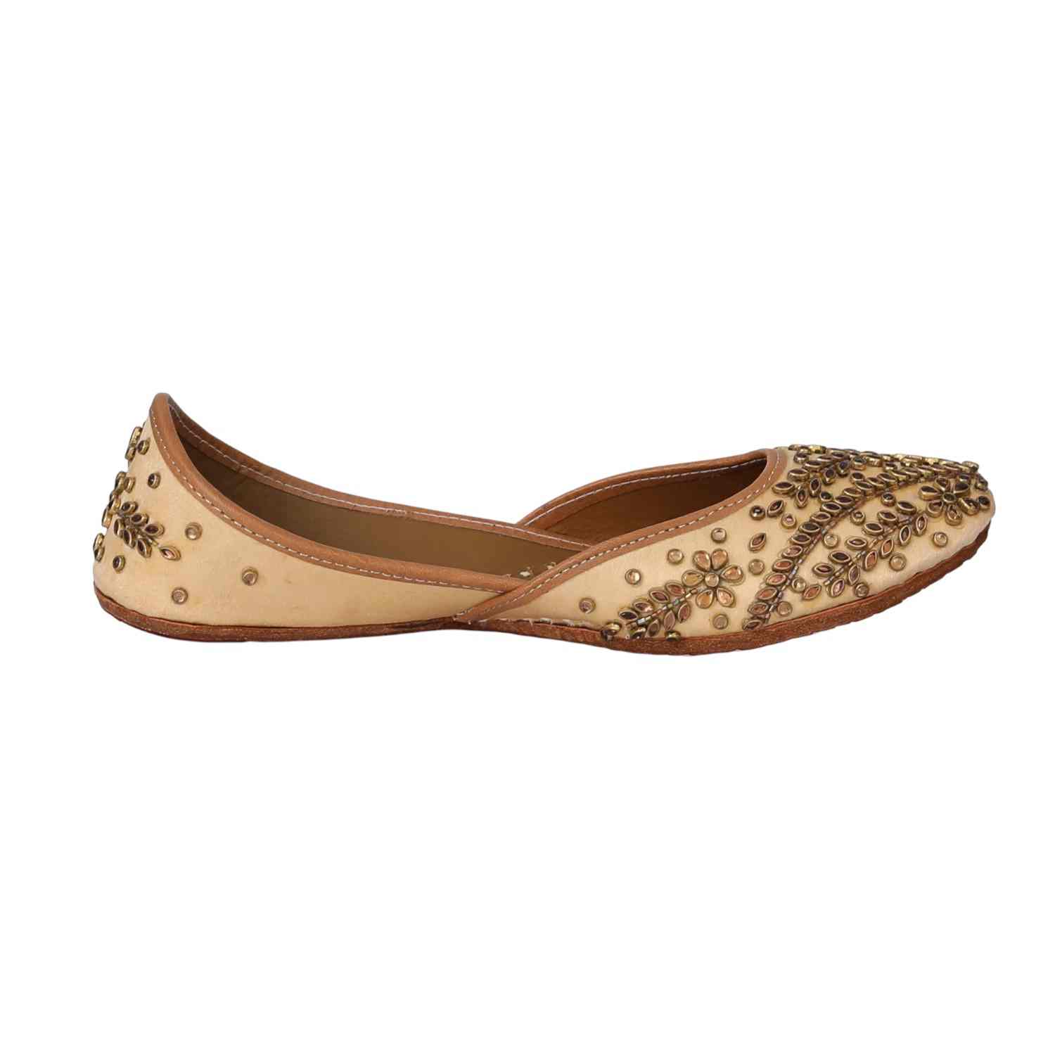 Women Gold Embellished Shoes Mojaries