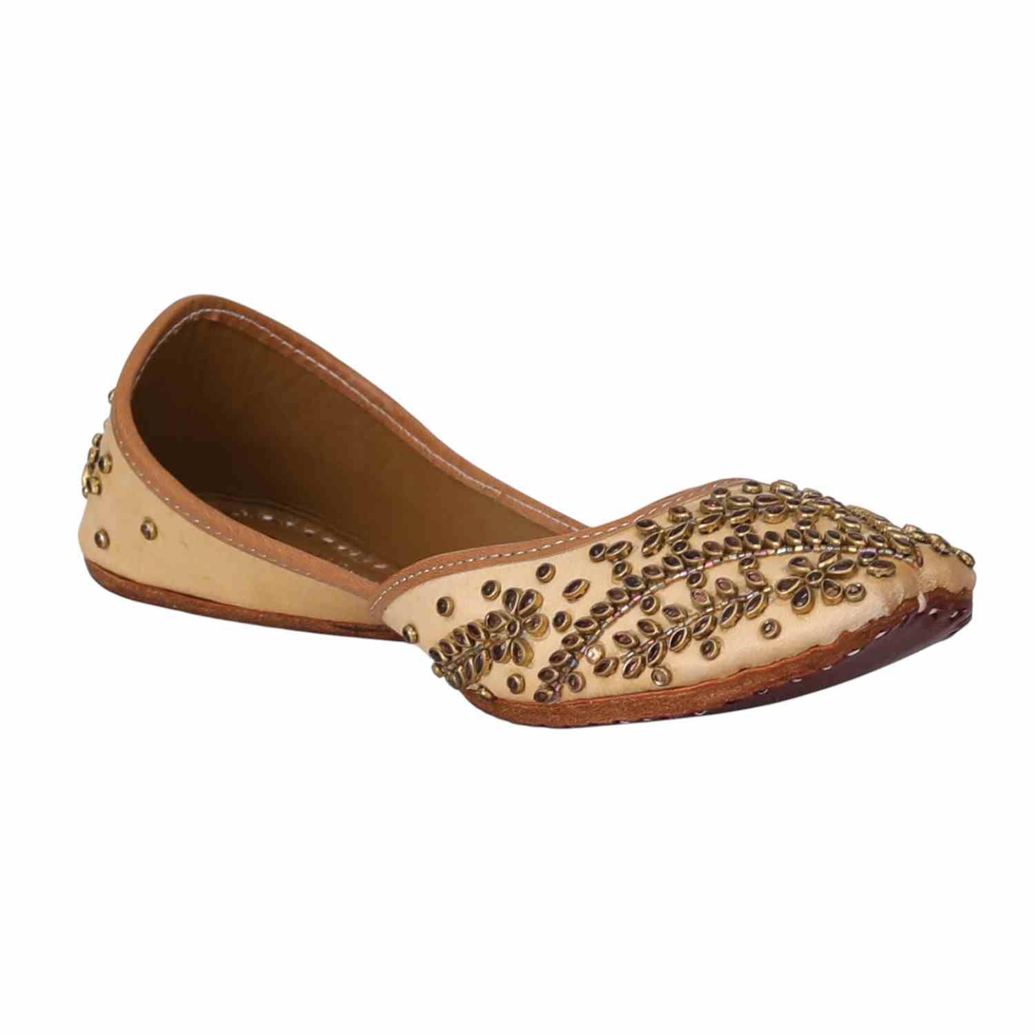 Women Gold Embellished Shoes Mojaries