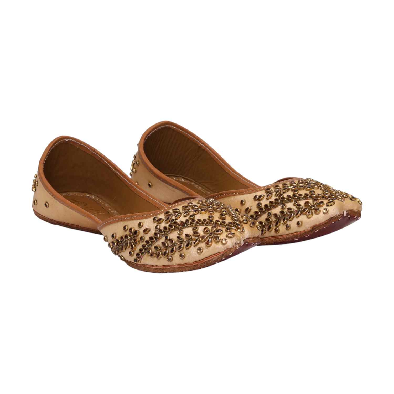 Women Gold Embellished Shoes Mojaries