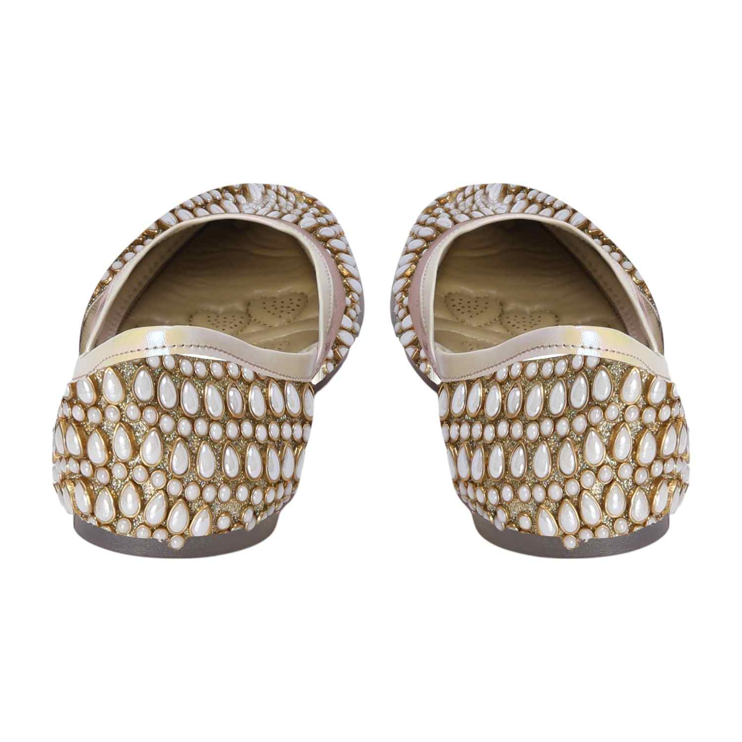 Gold Coloured Mojaris with Pearl Embellishments