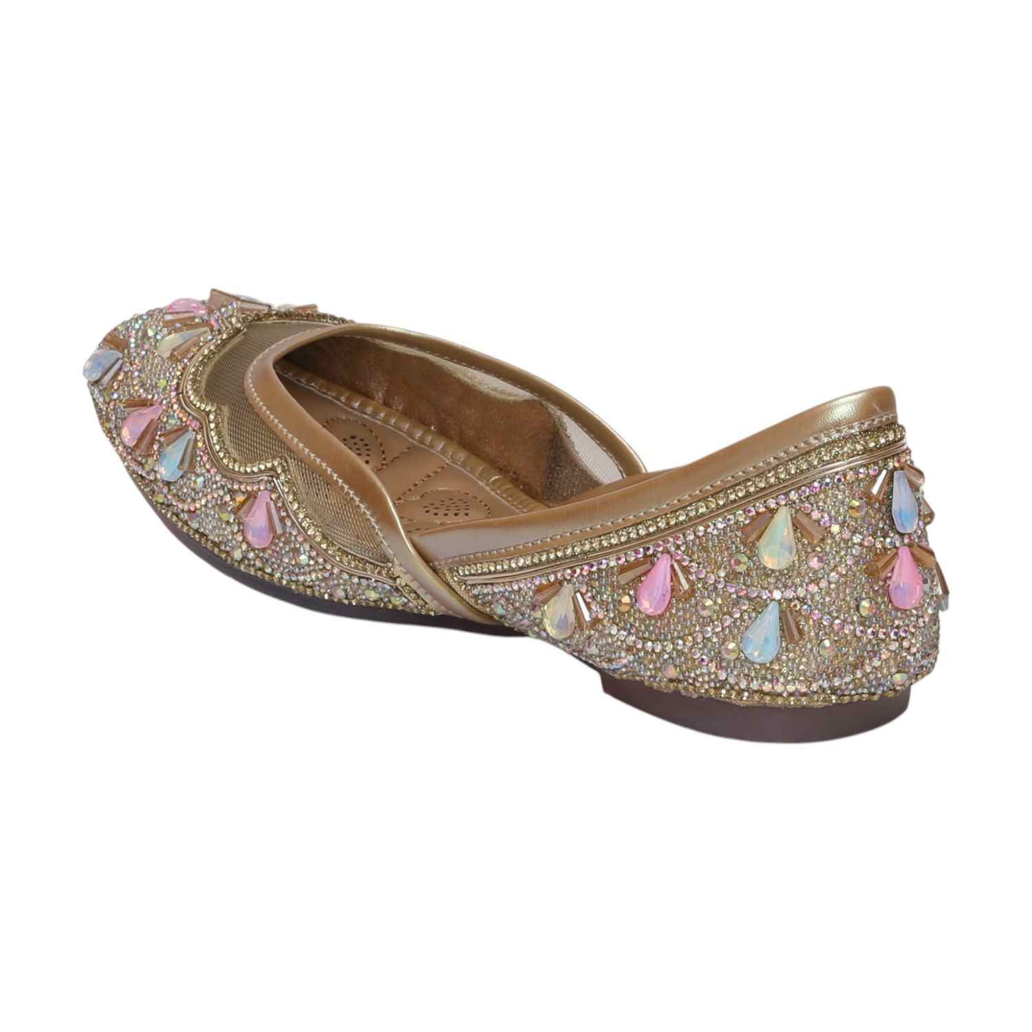 Women Gold Embellished Shoes Mojaries