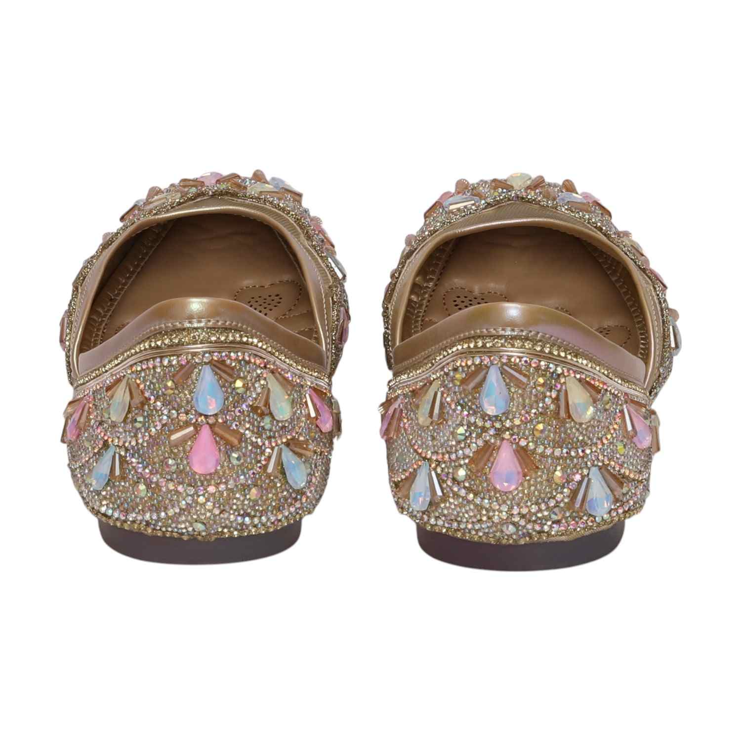 Women Gold Embellished Shoes Mojaries