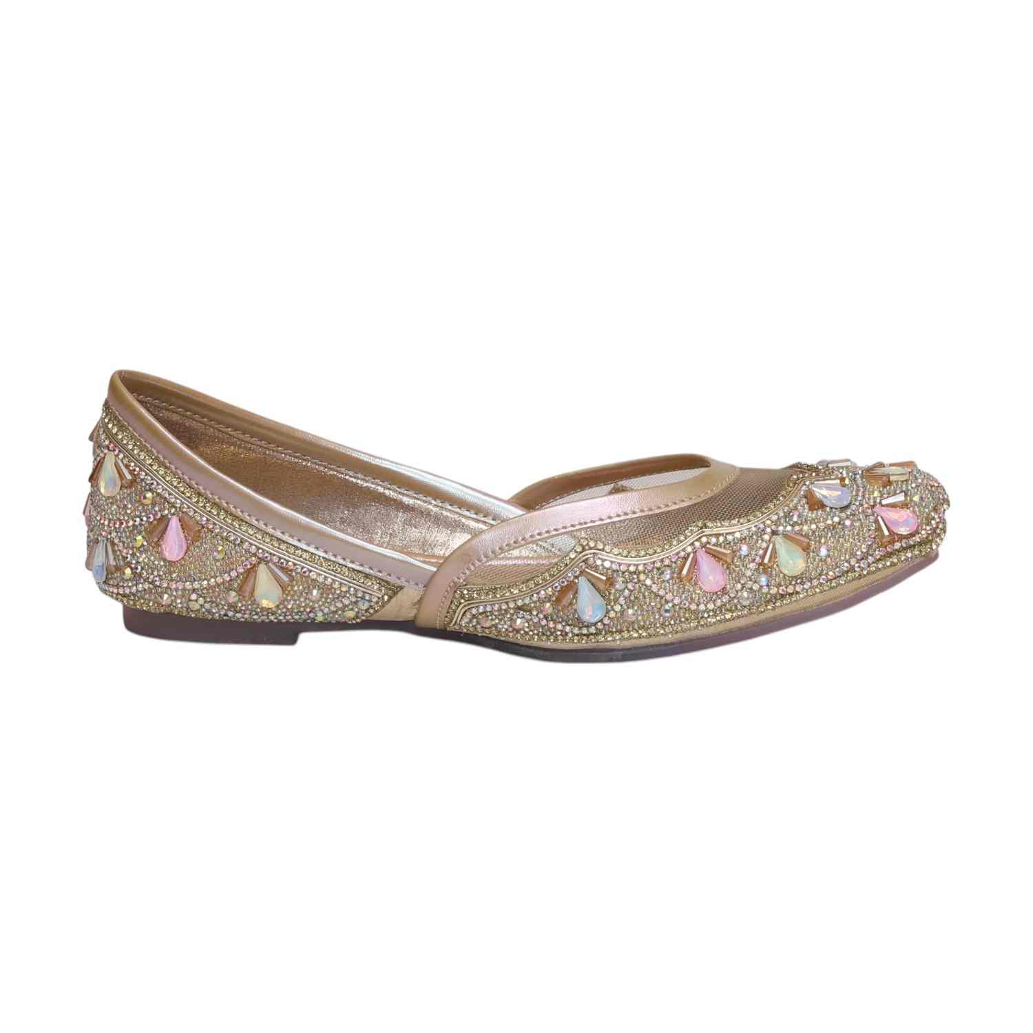 Women Gold Embellished Shoes Mojaries