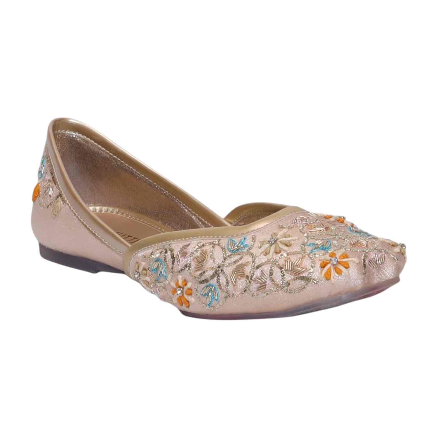 Women Embroided Gold Mojaries