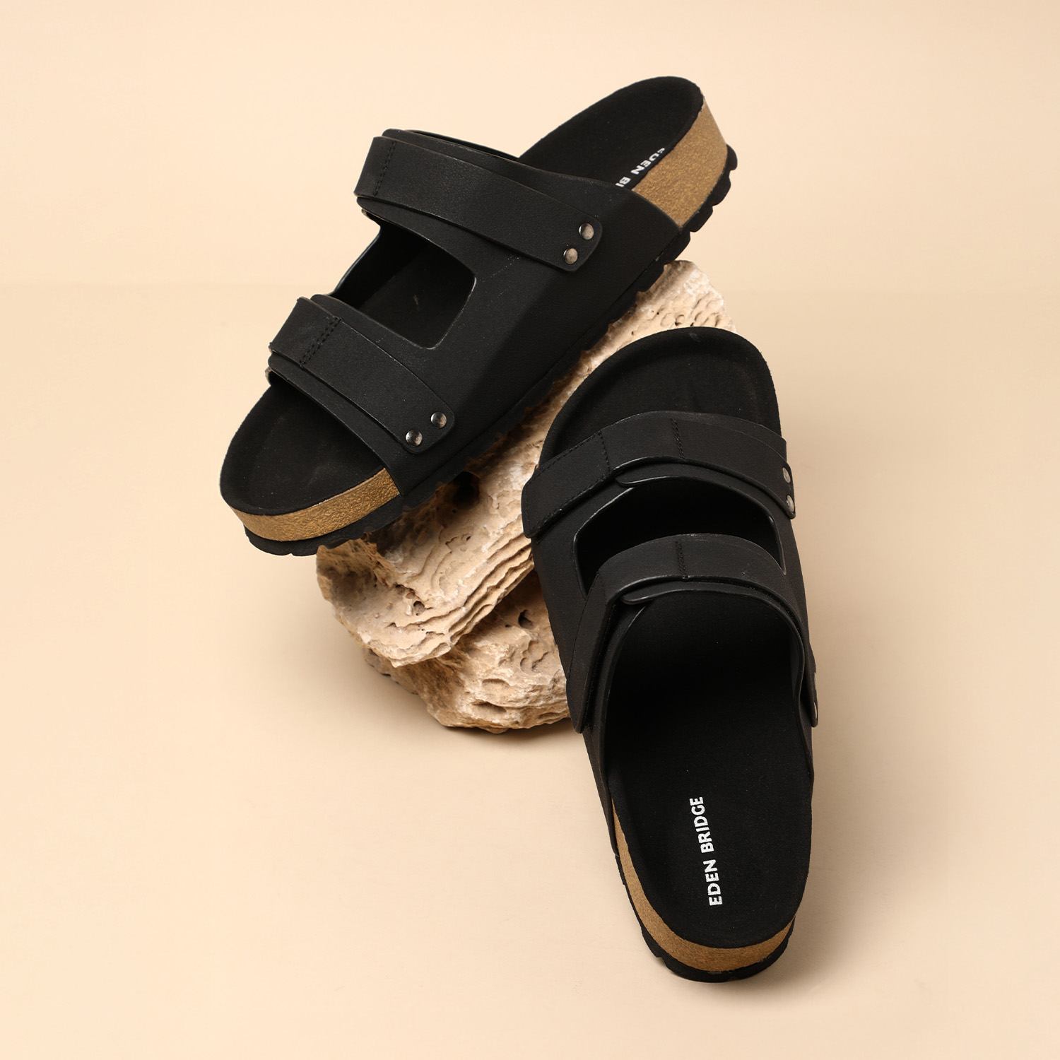 Men Black Slidders