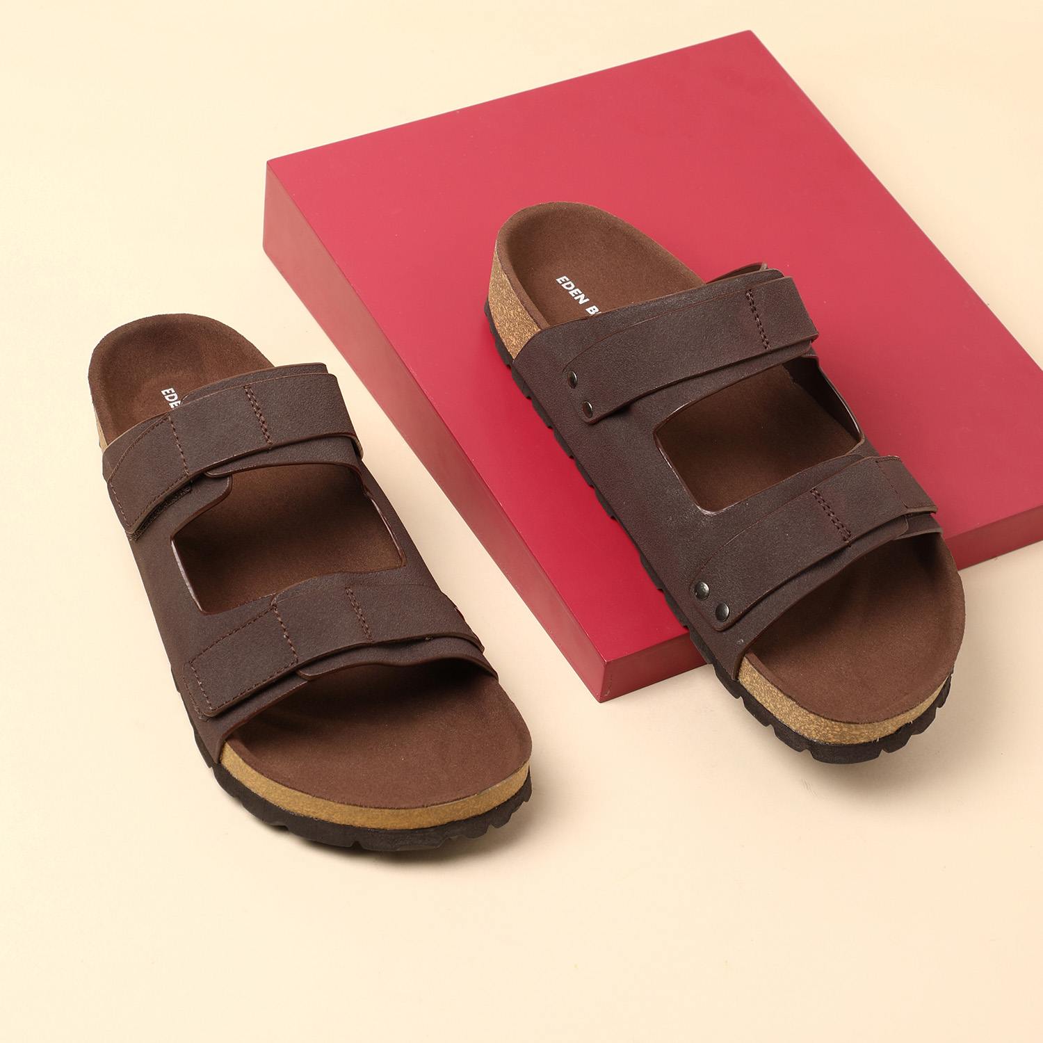 Men Brown Slidders