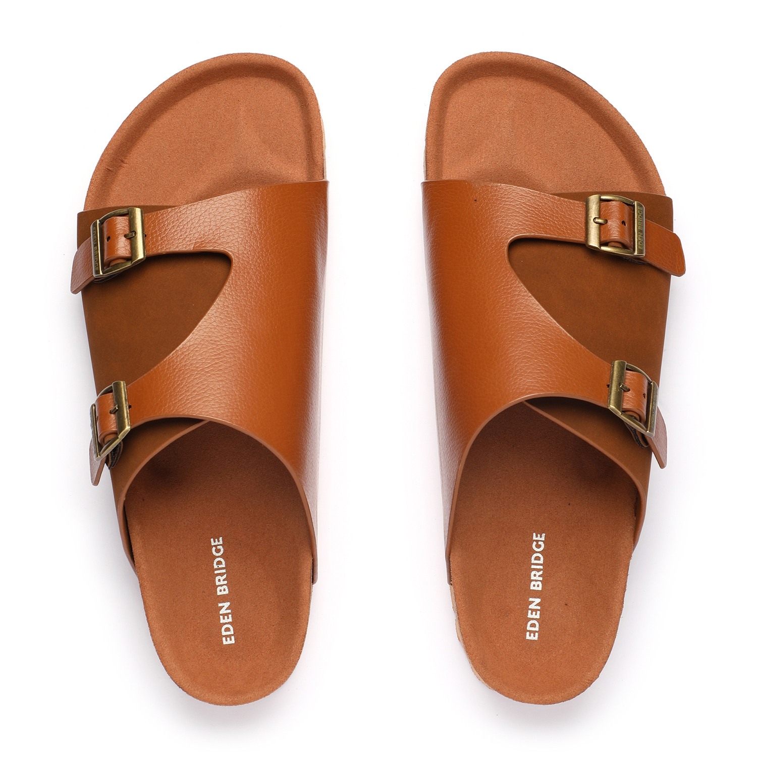 Men Tan Slidders