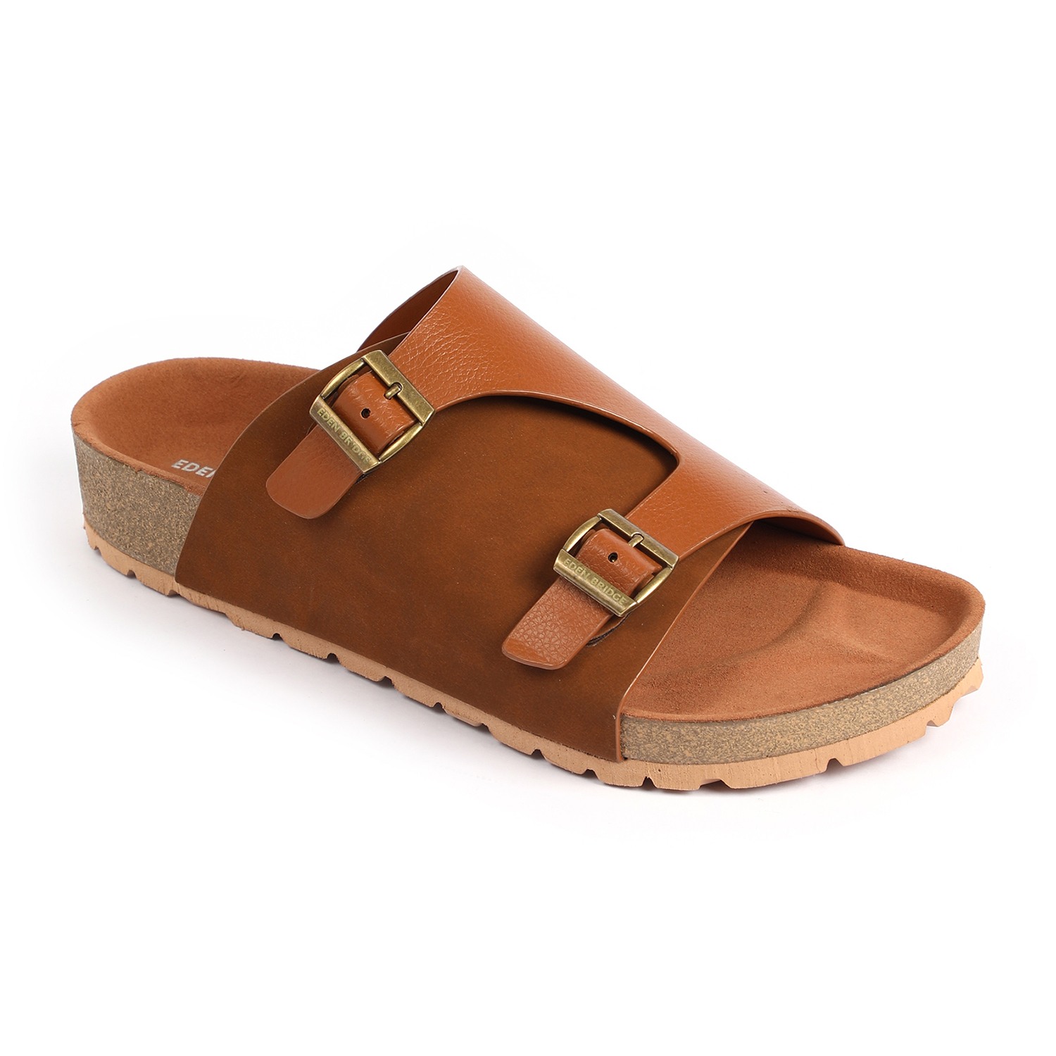 Men Tan Slidders