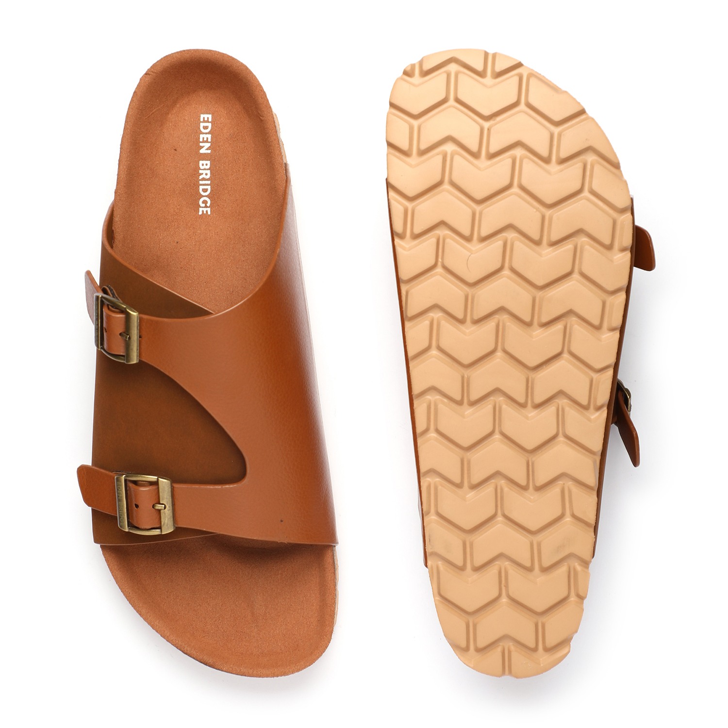 Men Tan Slidders