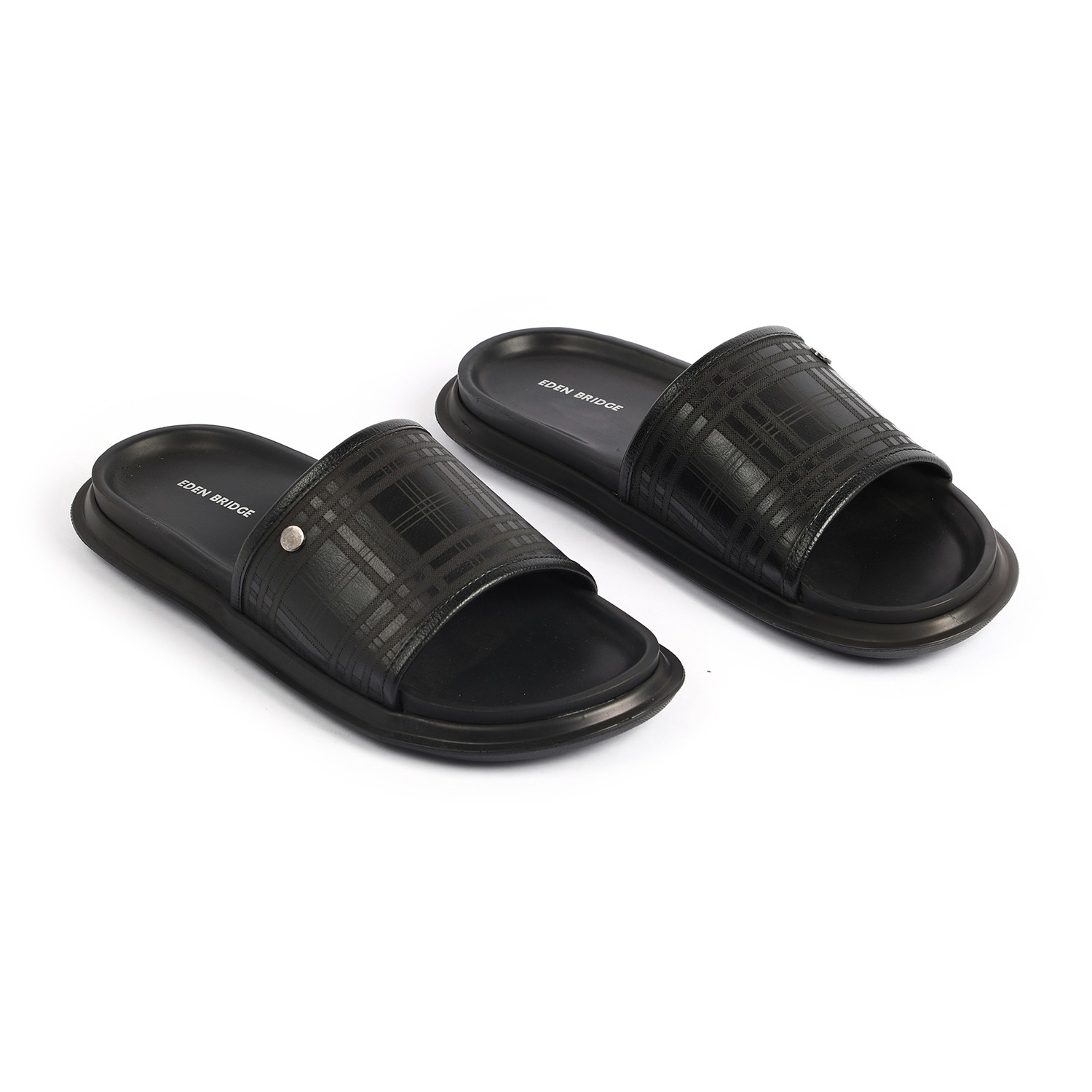 Men Black Slidders