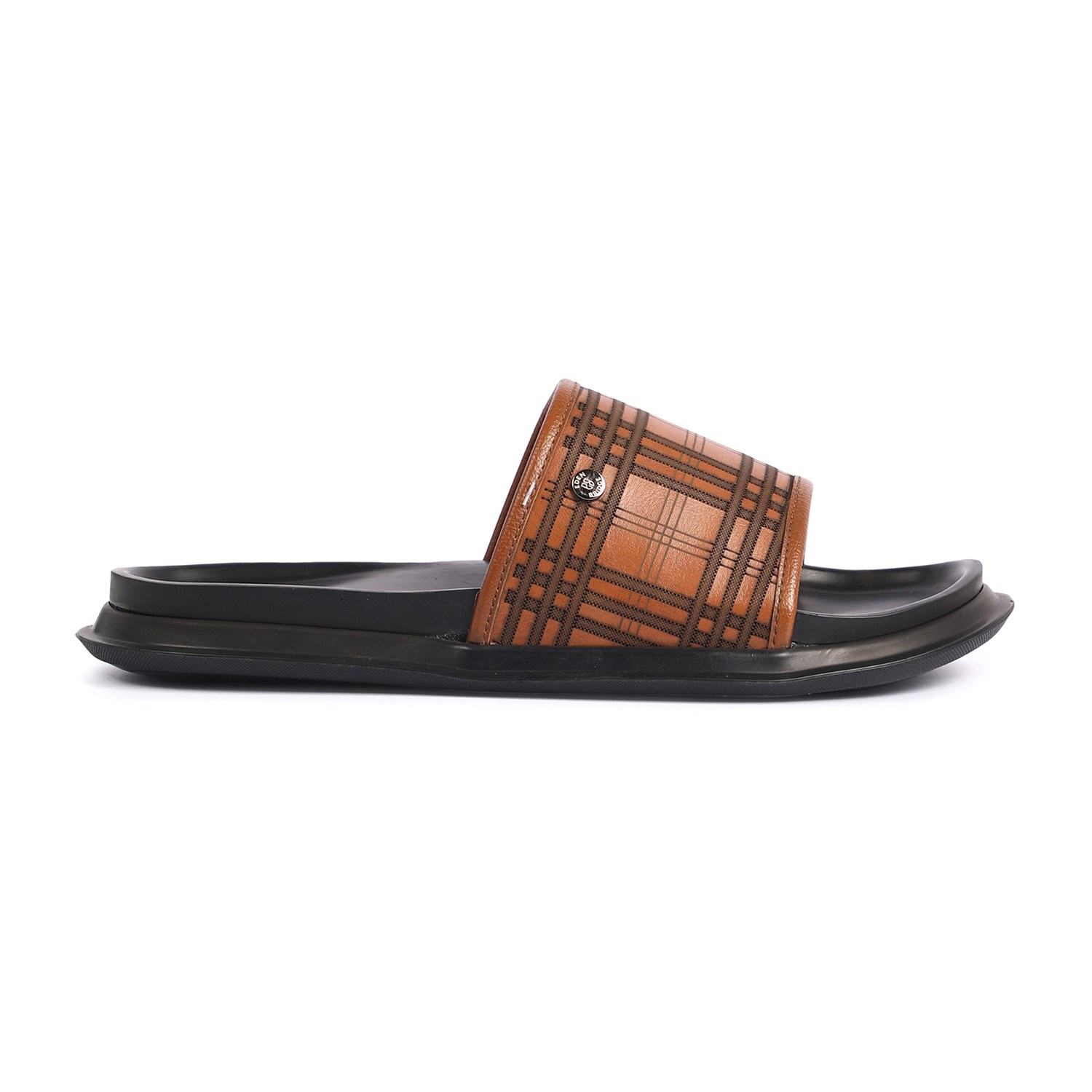 Men Tan Slidders