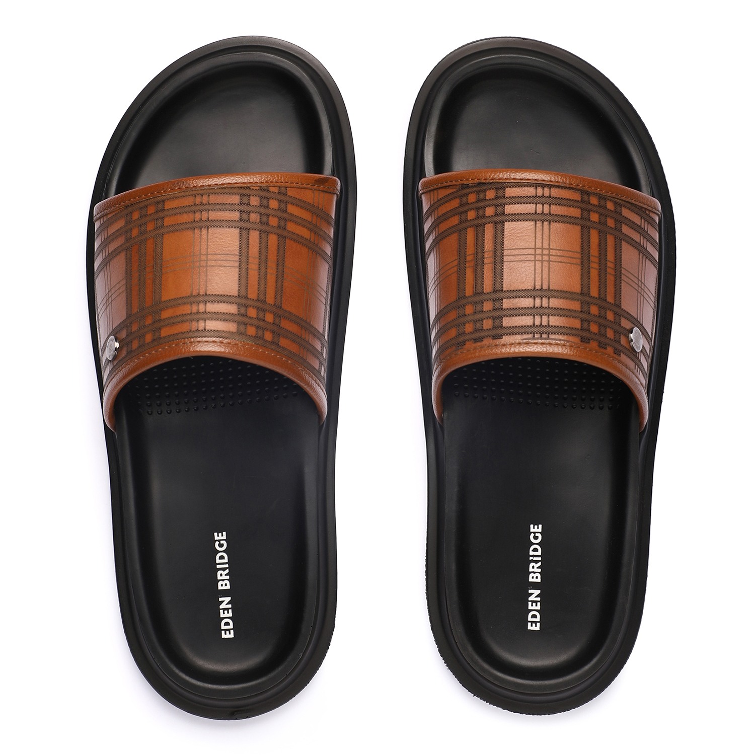 Men Tan Slidders