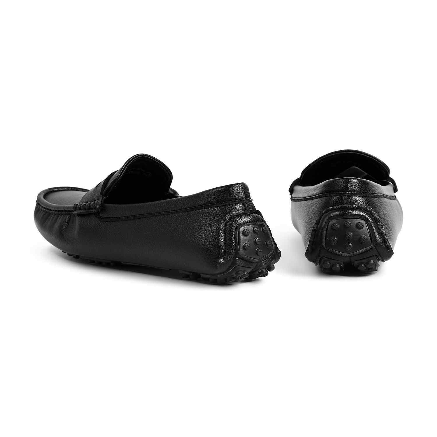 Men Black Casual Slip-Ons