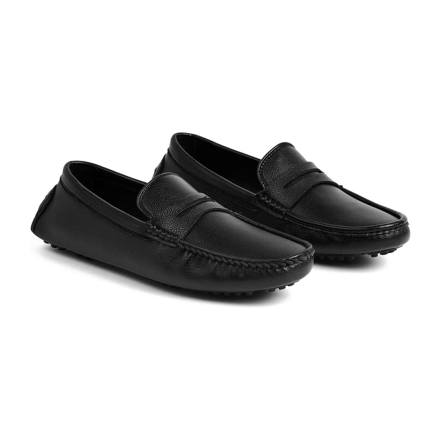 Men Black Casual Slip-Ons