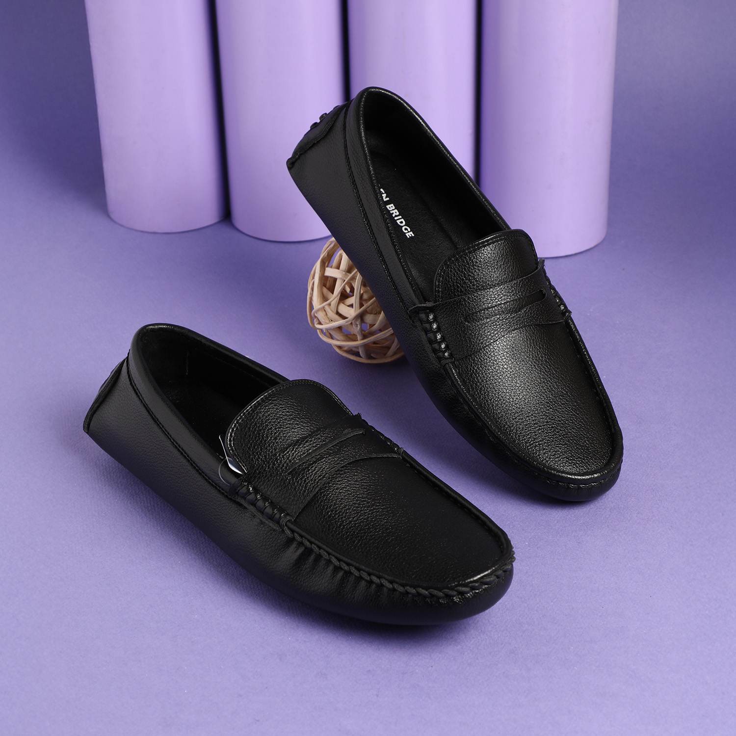 Men Black Casual Slip-Ons