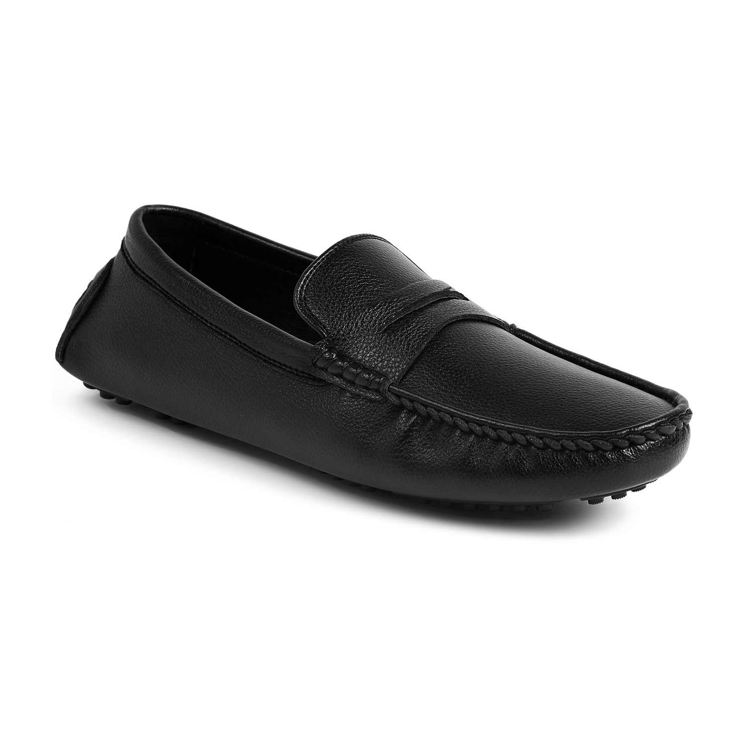 Men Black Casual Slip-Ons