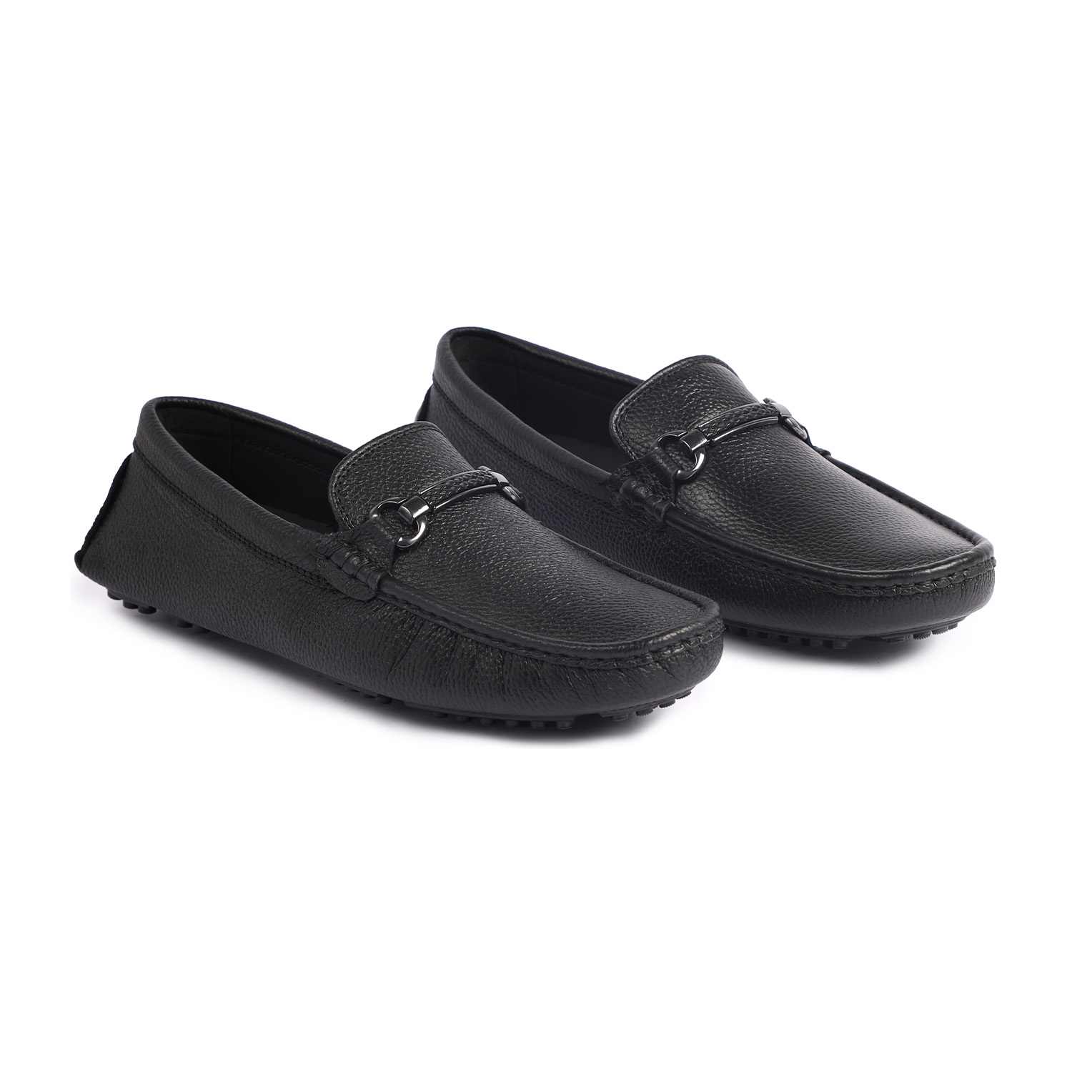 Men Black Casual Slip-Ons