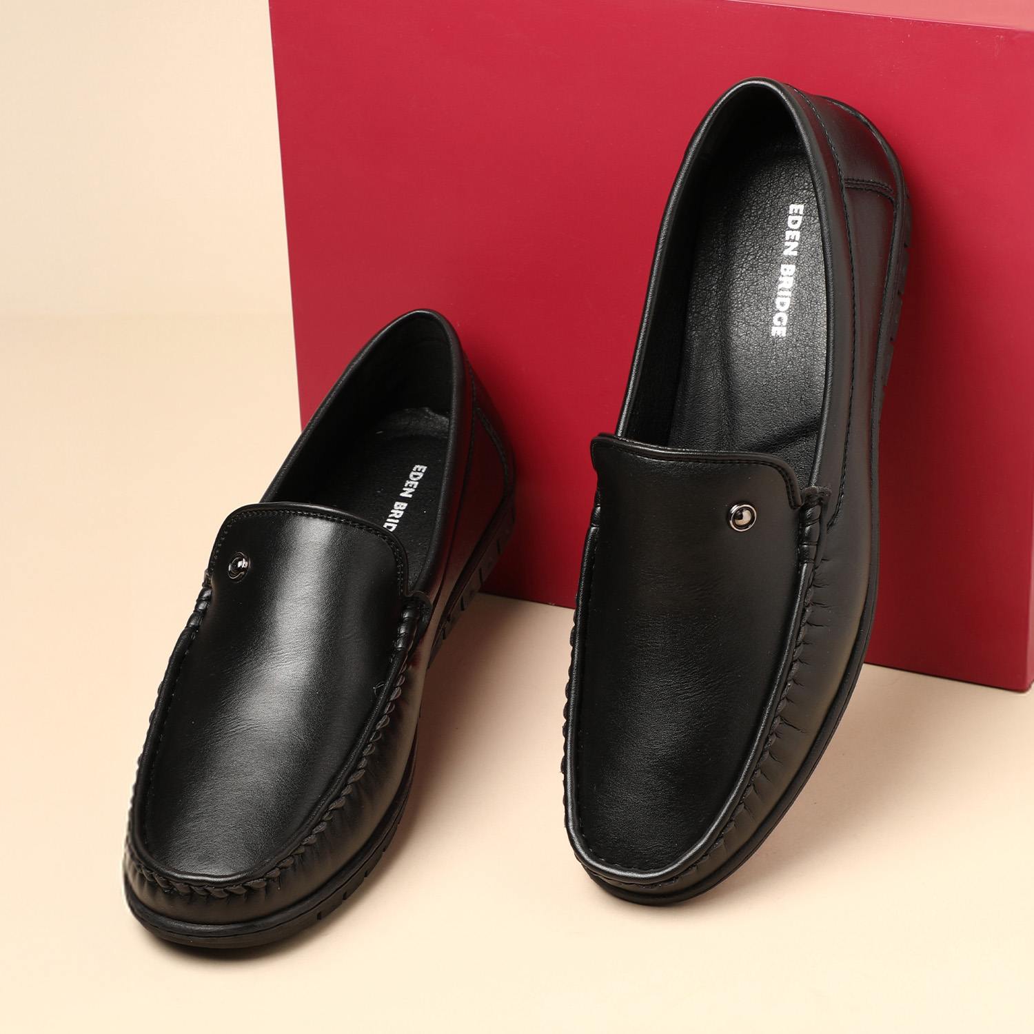 Men Black Casual Slip-Ons