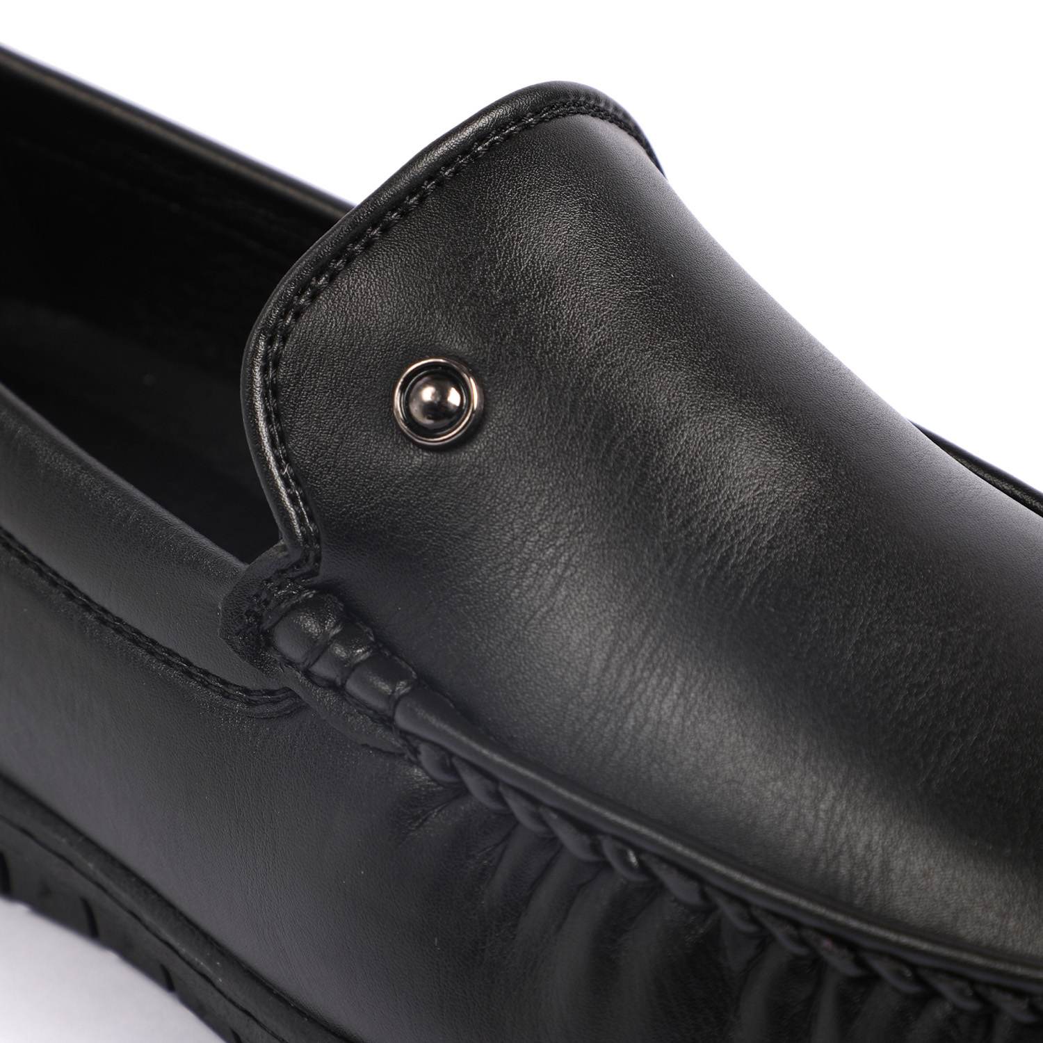Men Black Casual Slip-Ons