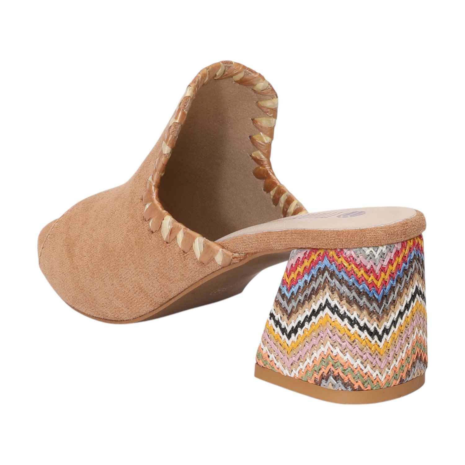 Women Beige Casual Block Heel