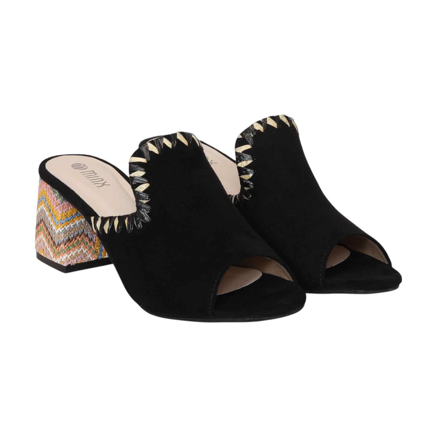 Women Black Casual Block Heel