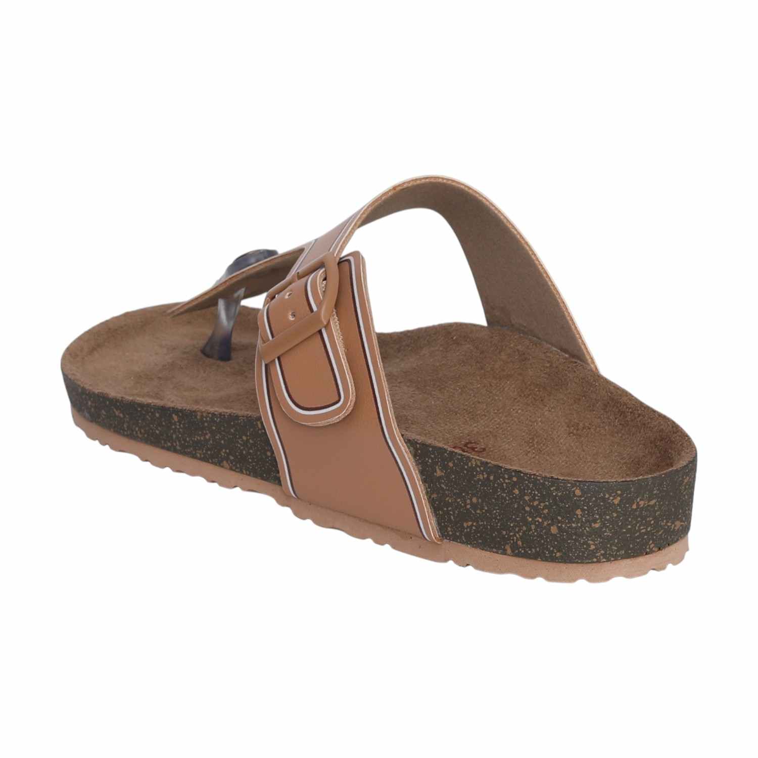 Textured Tan Footbed Sandals for Women
