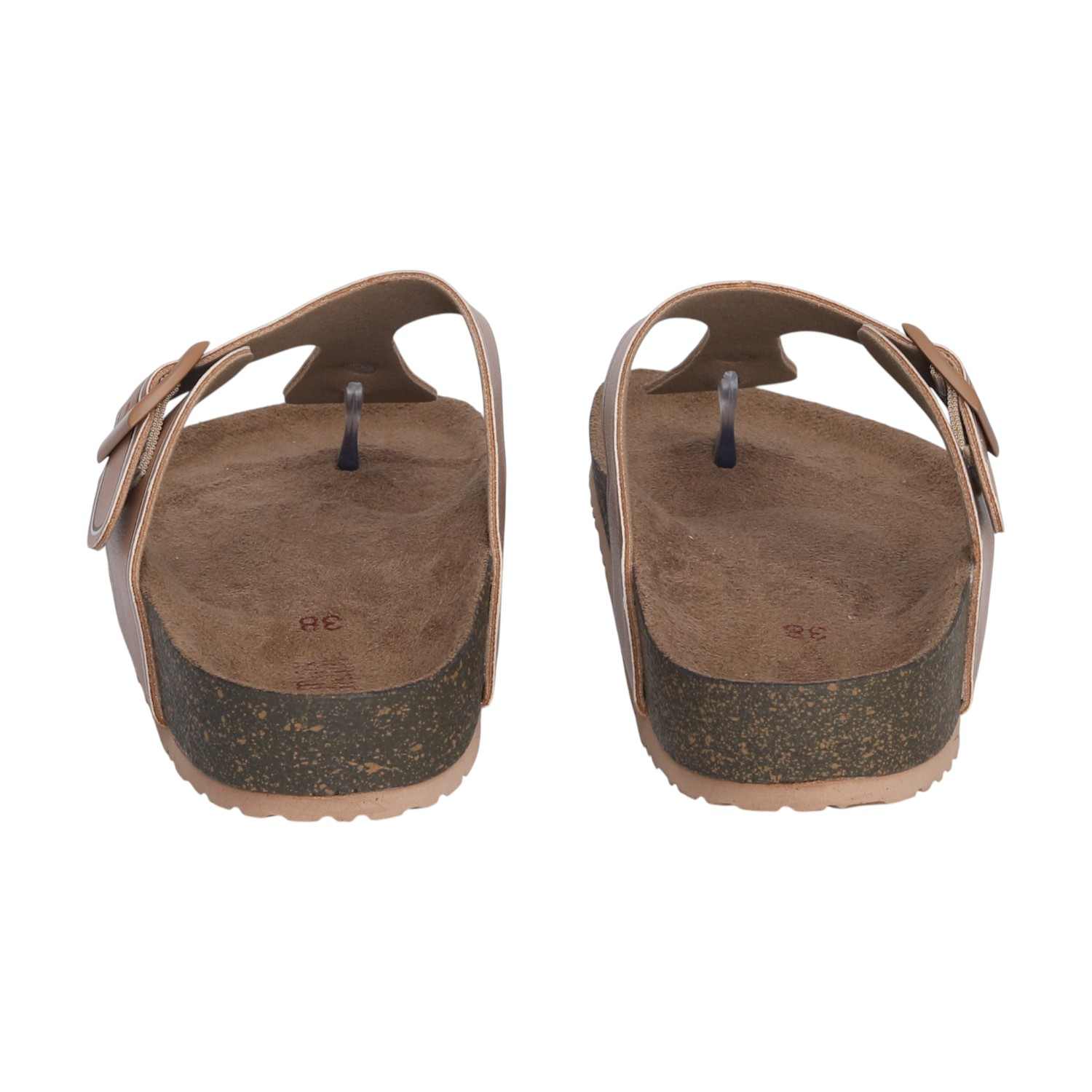 Textured Tan Footbed Sandals for Women