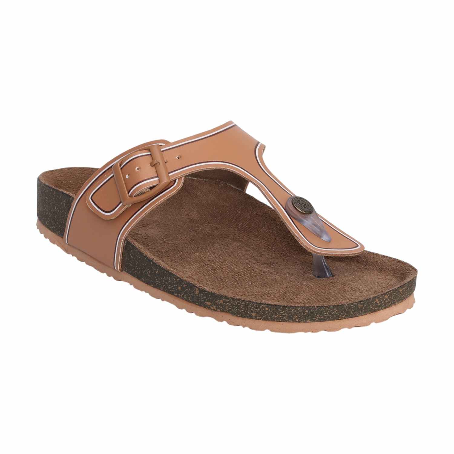 Textured Tan Footbed Sandals for Women