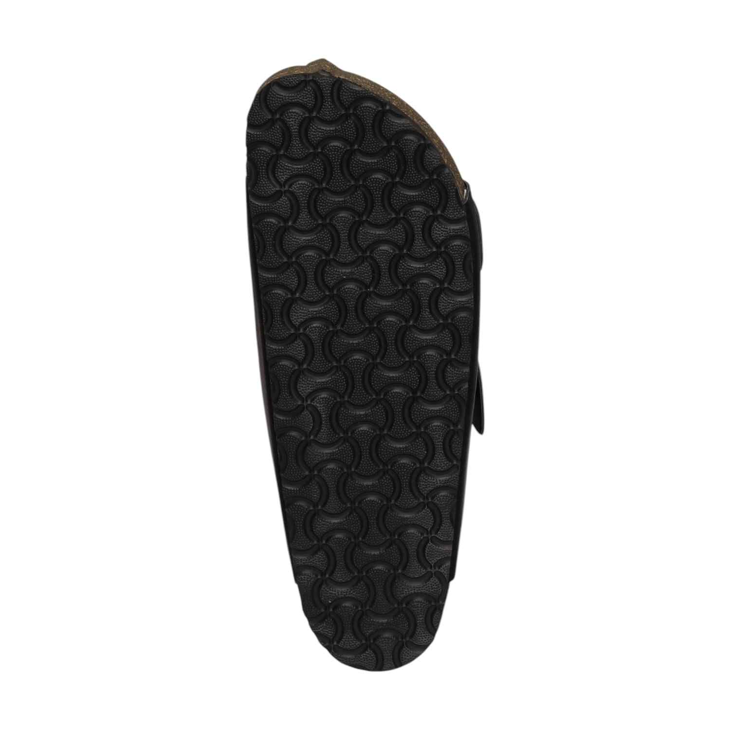 Women Black Casual Comfort Double-Strap Buckle Sandals