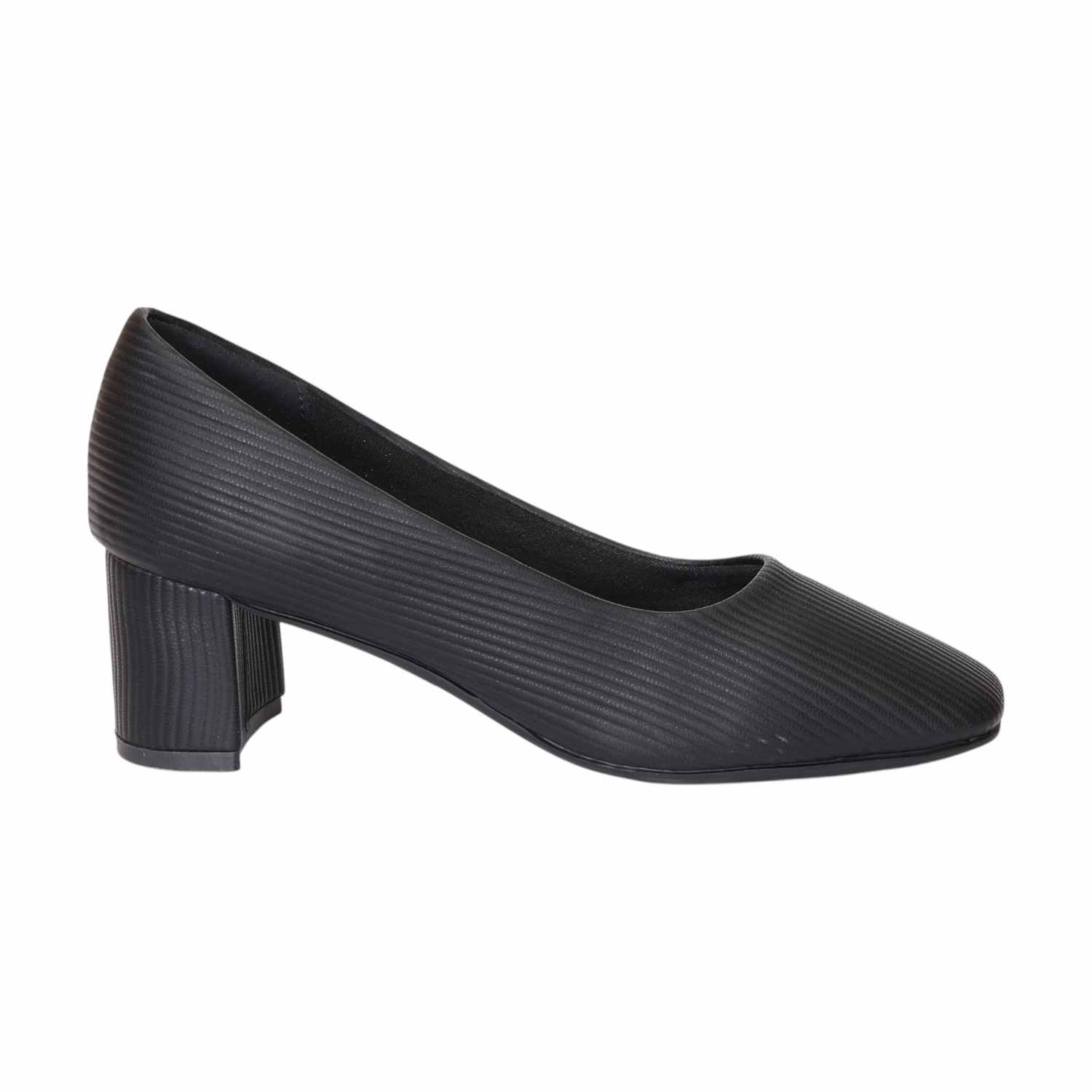 Women Black Elegant Block Heel Pumps