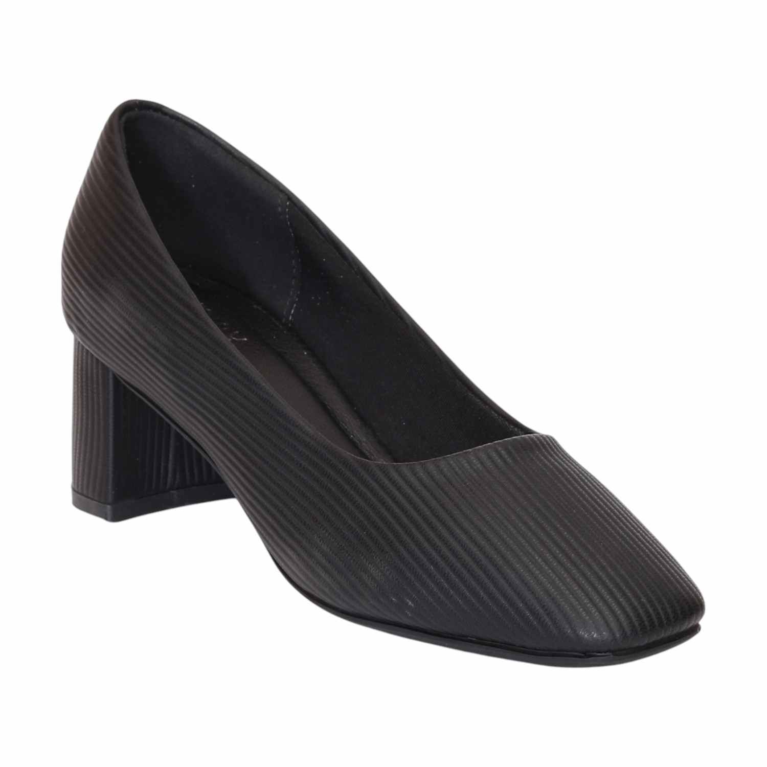 Women Black Elegant Block Heel Pumps