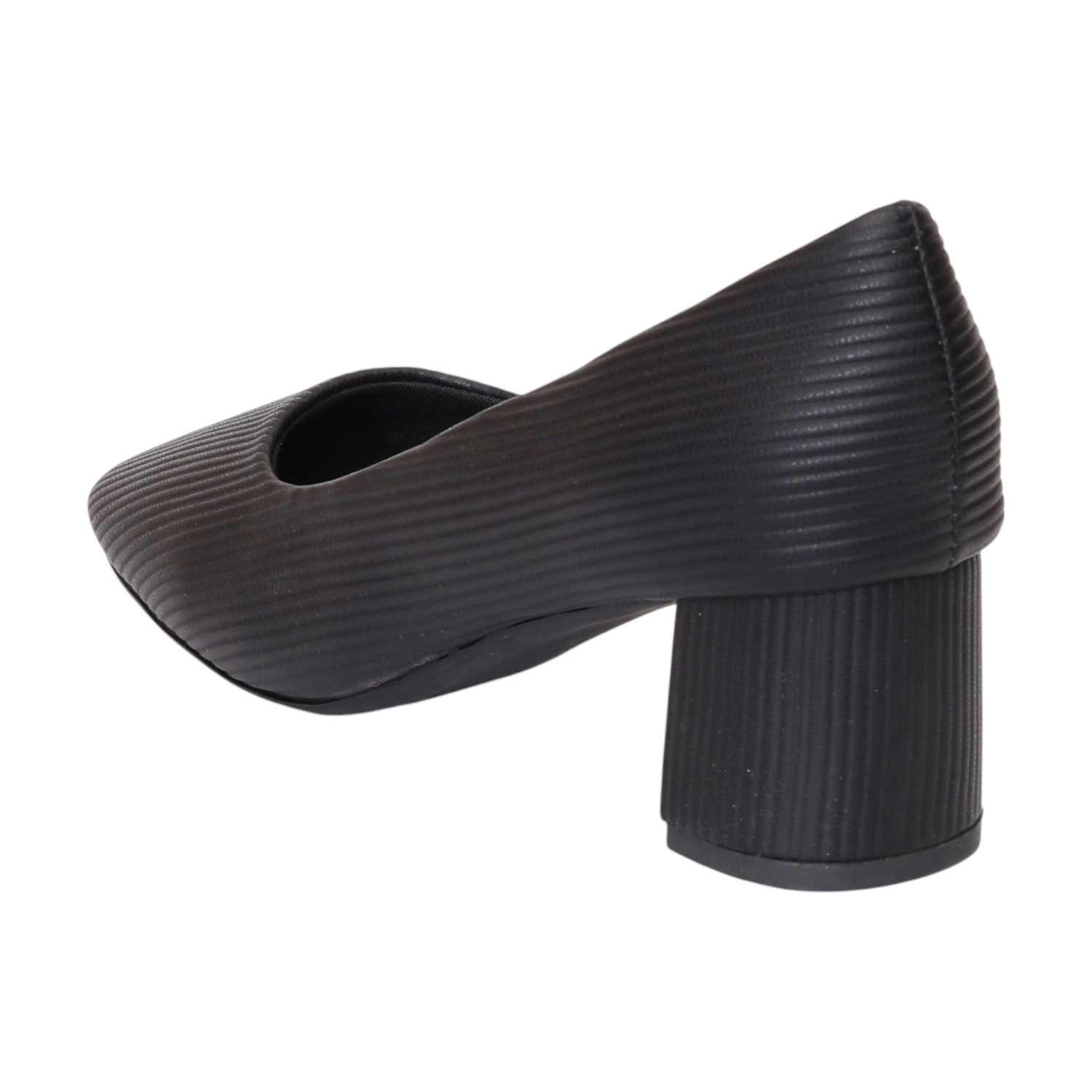 Women Black Elegant Block Heel Pumps