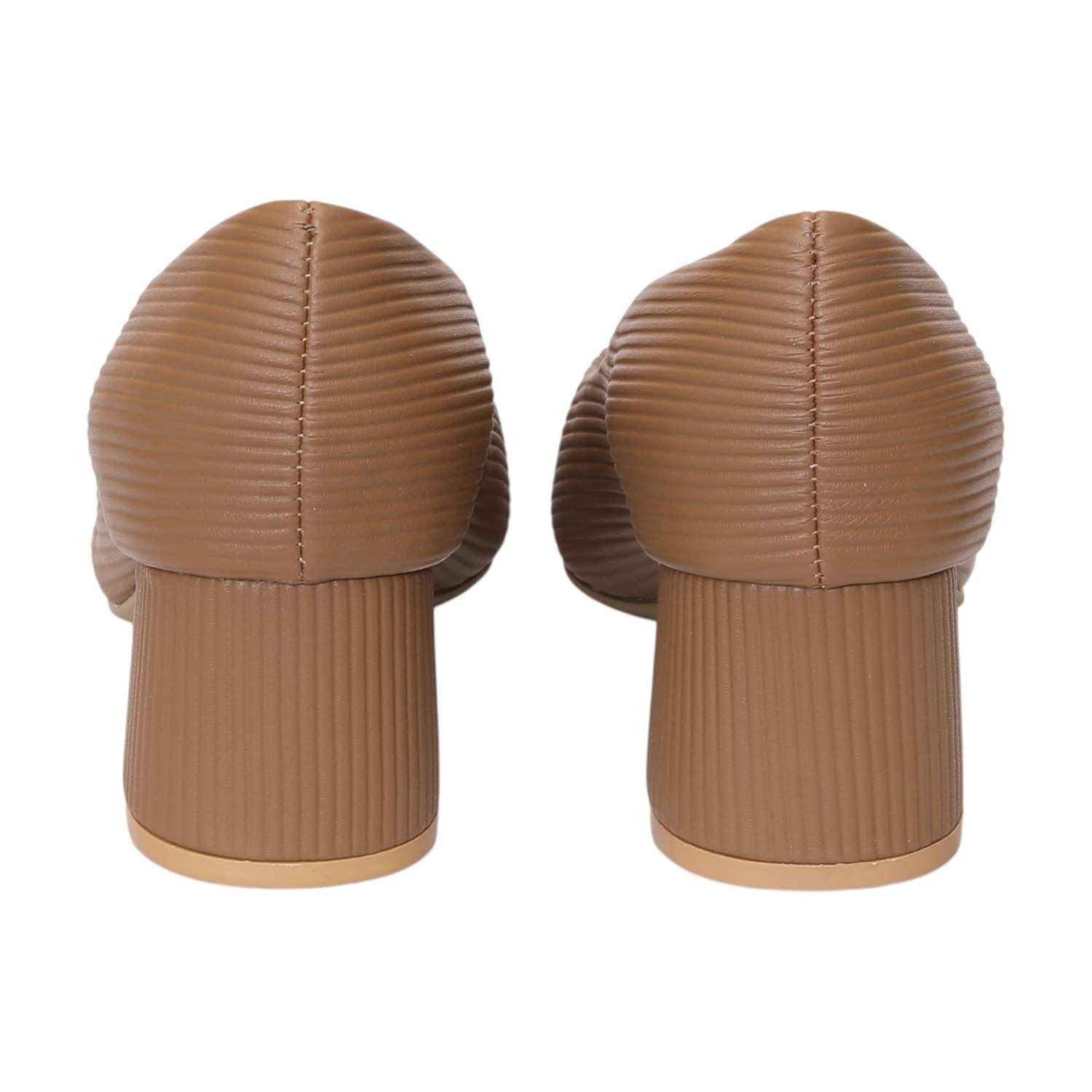 Women Khaki Elegant Block Heel Pumps