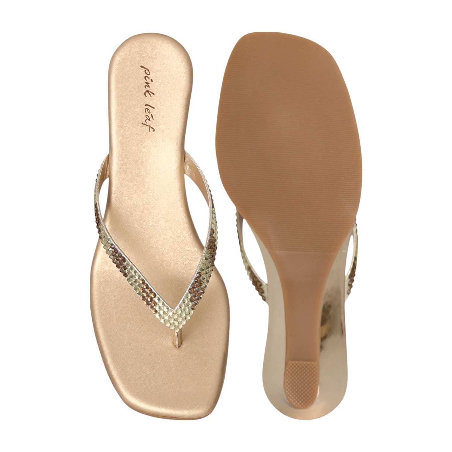 Women Luxe Gold Rhinestone Wedges