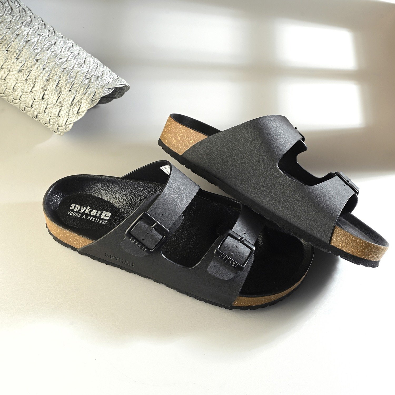 Spykar Remy Men Black Comfort Sandal