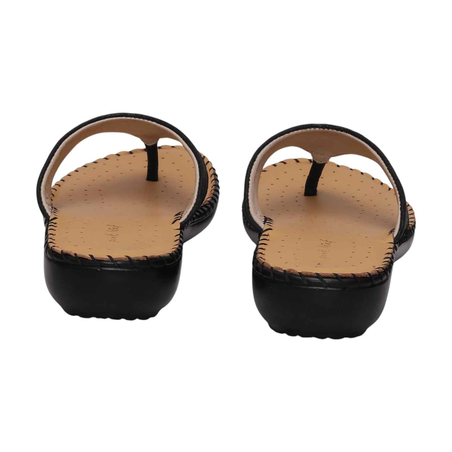 Women Black Comfort Walk Flip-Flops