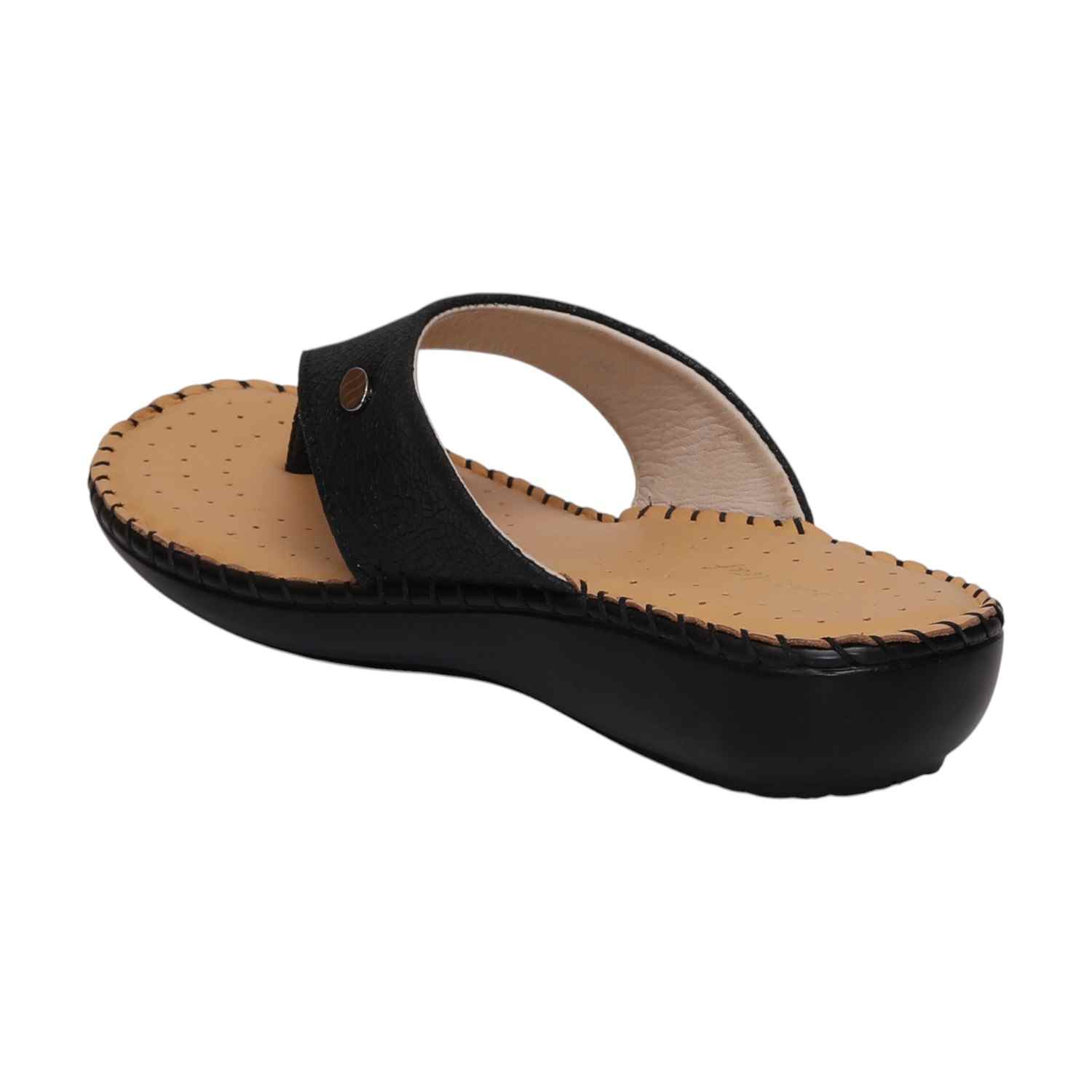 Women Black Comfort Walk Flip-Flops