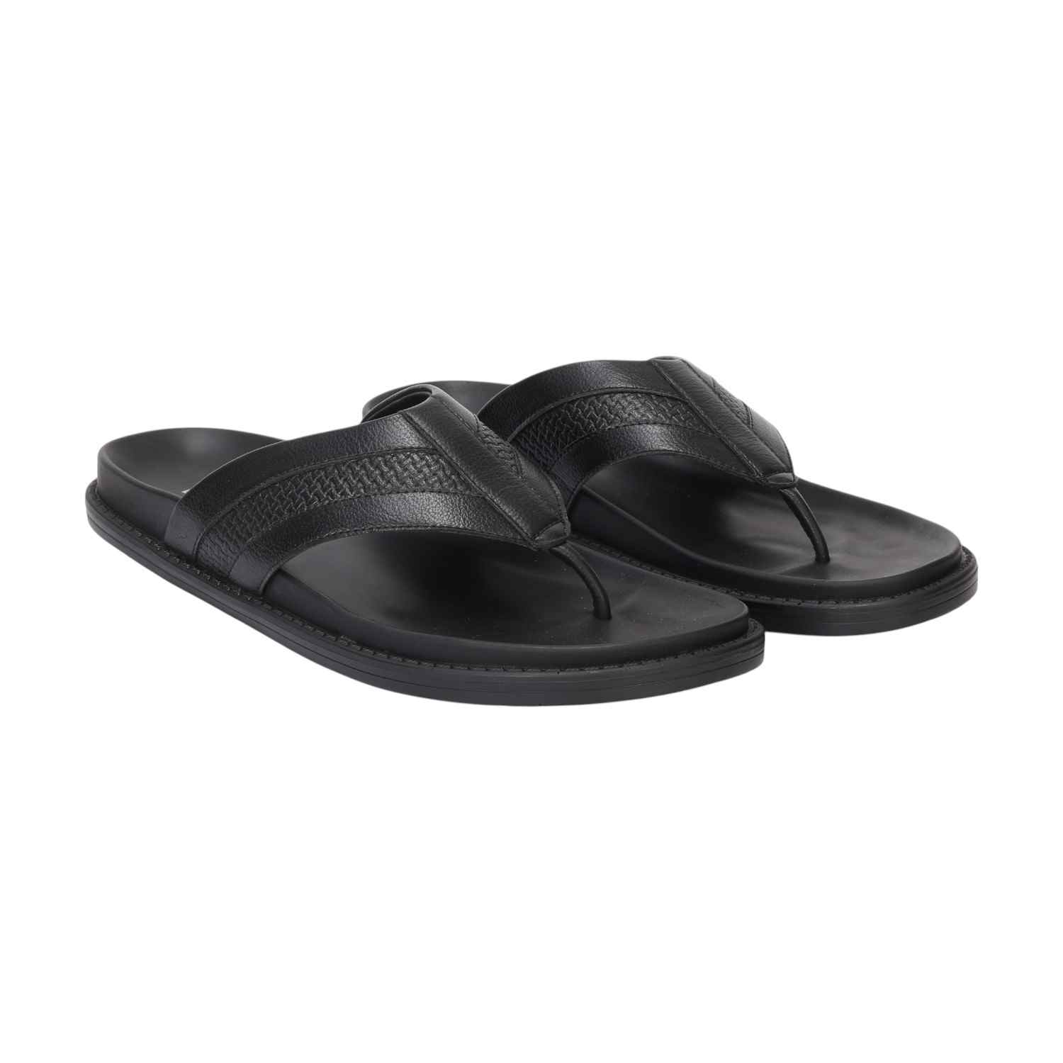 Men Black Comfort Chappal