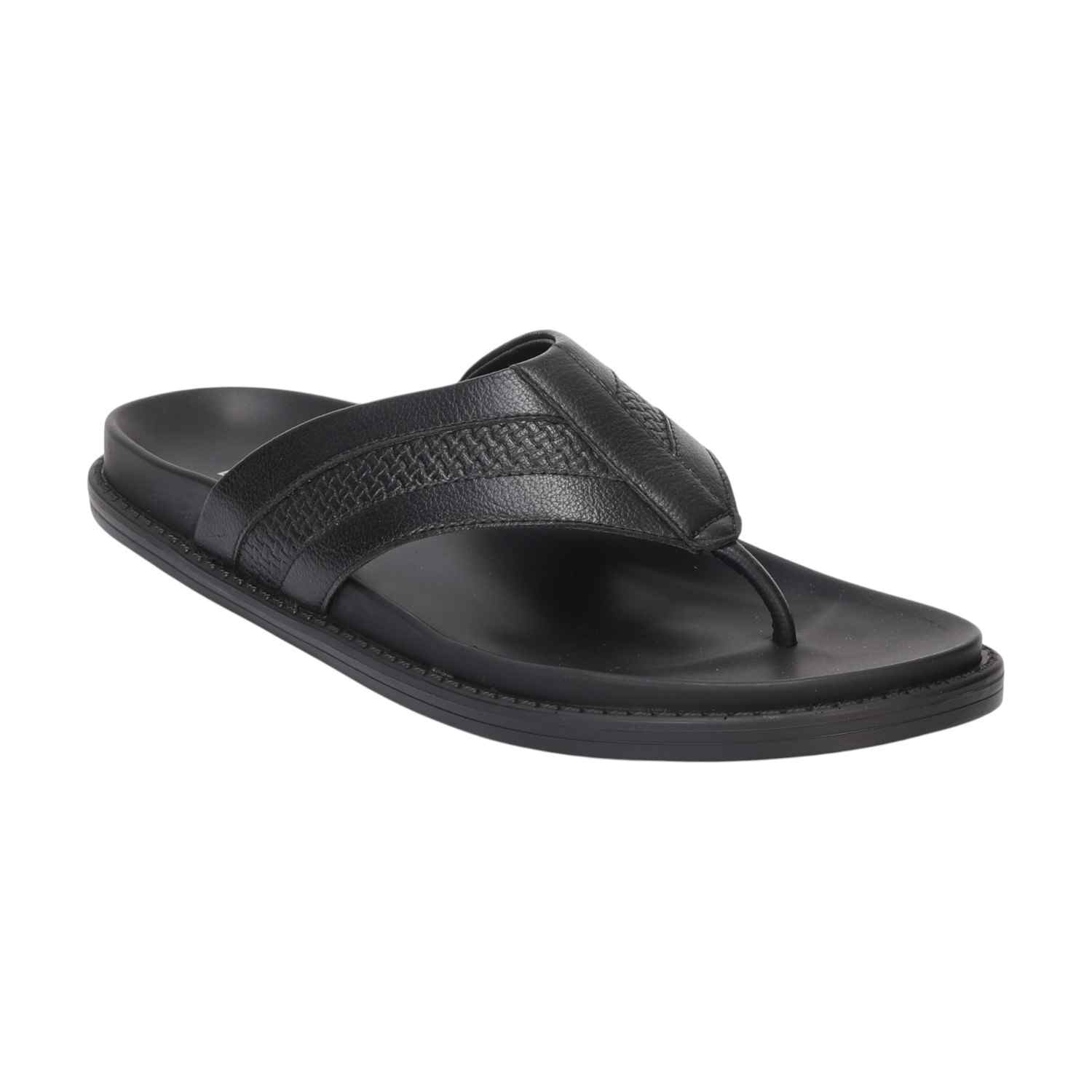 Men Black Comfort Chappal