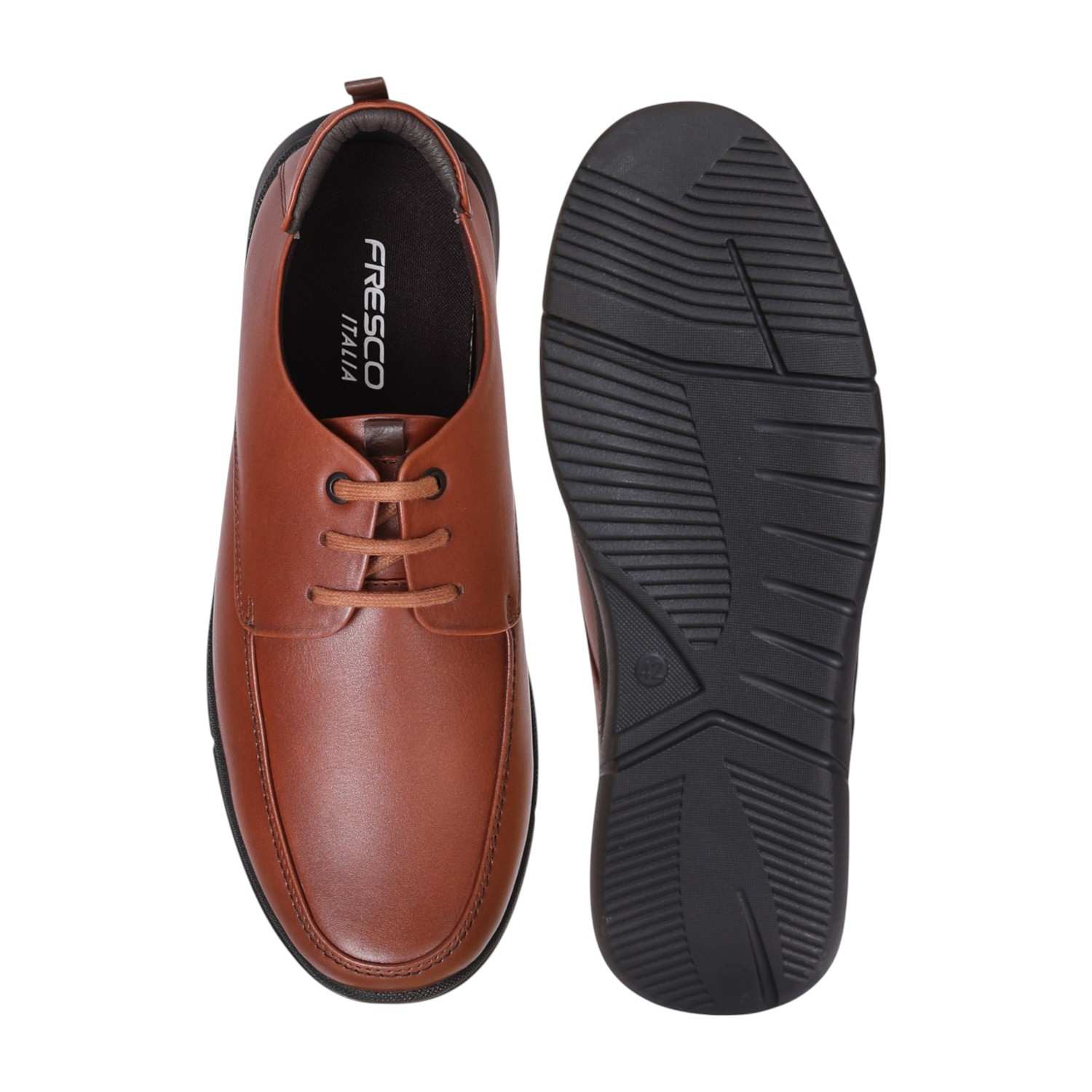 Men Tan Lace-up Derby Shoes