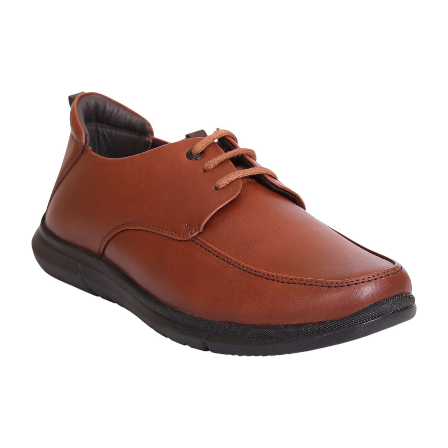 Men Tan Lace-up Derby Shoes