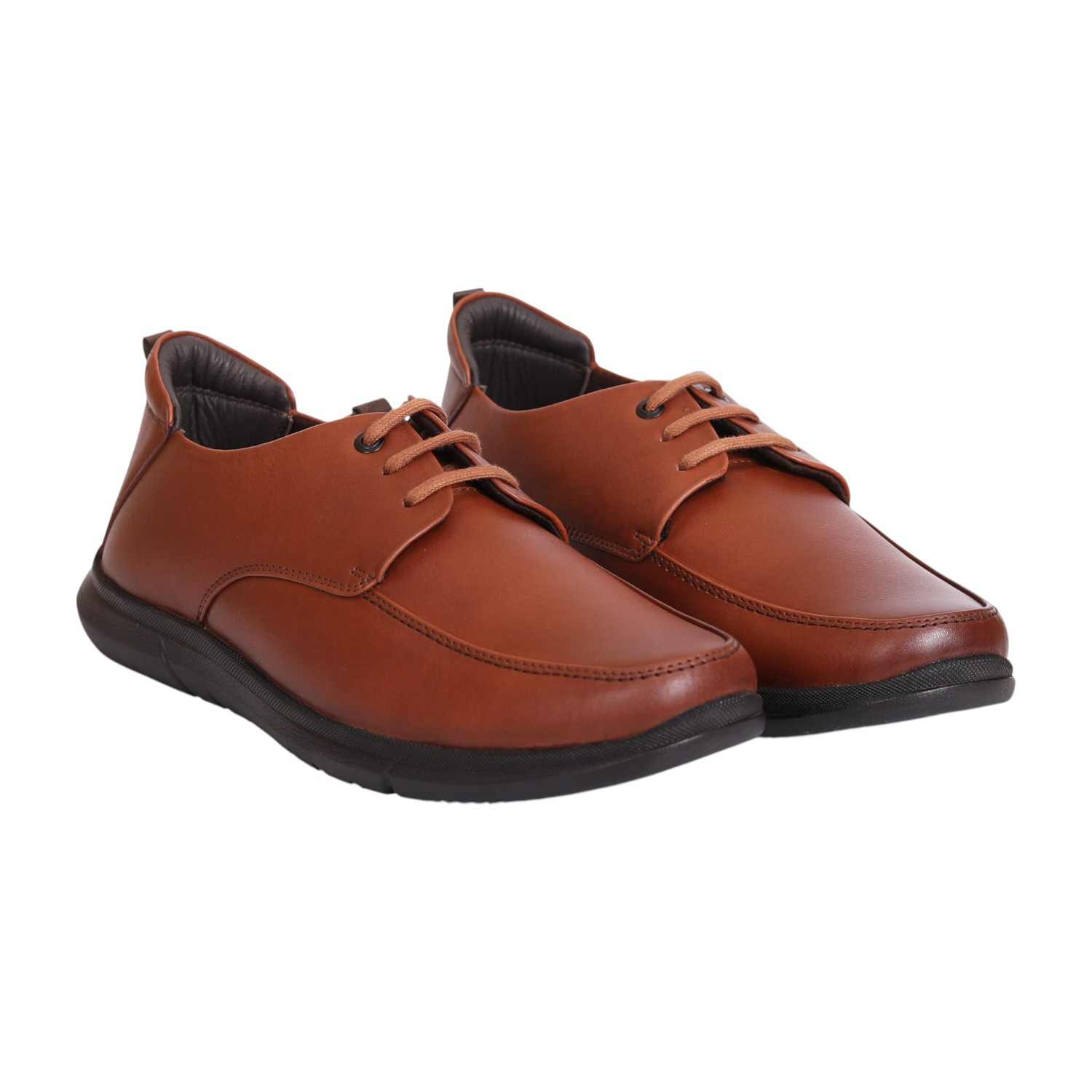 Men Tan Lace-up Derby Shoes