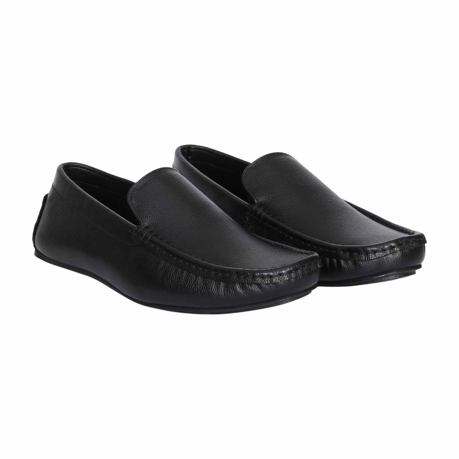 Men Black Classic Jet Moccasins