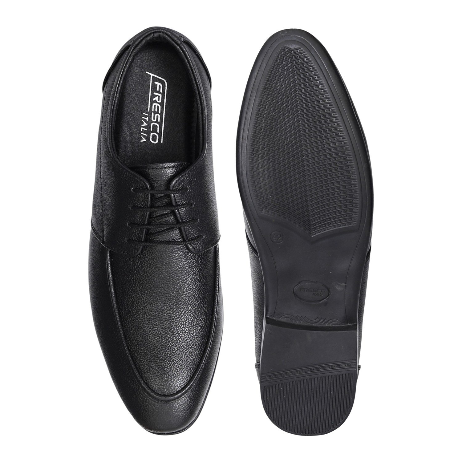 Men's Textured Black Derby Shoes