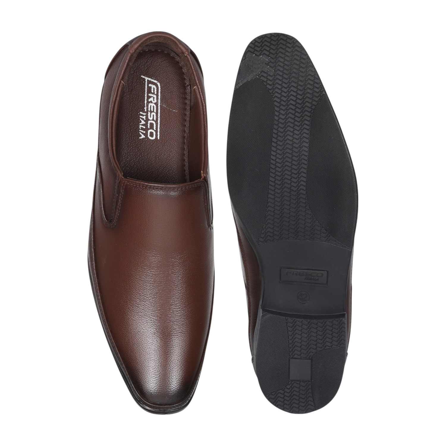 Men Brown Slip-on Dress Shoe